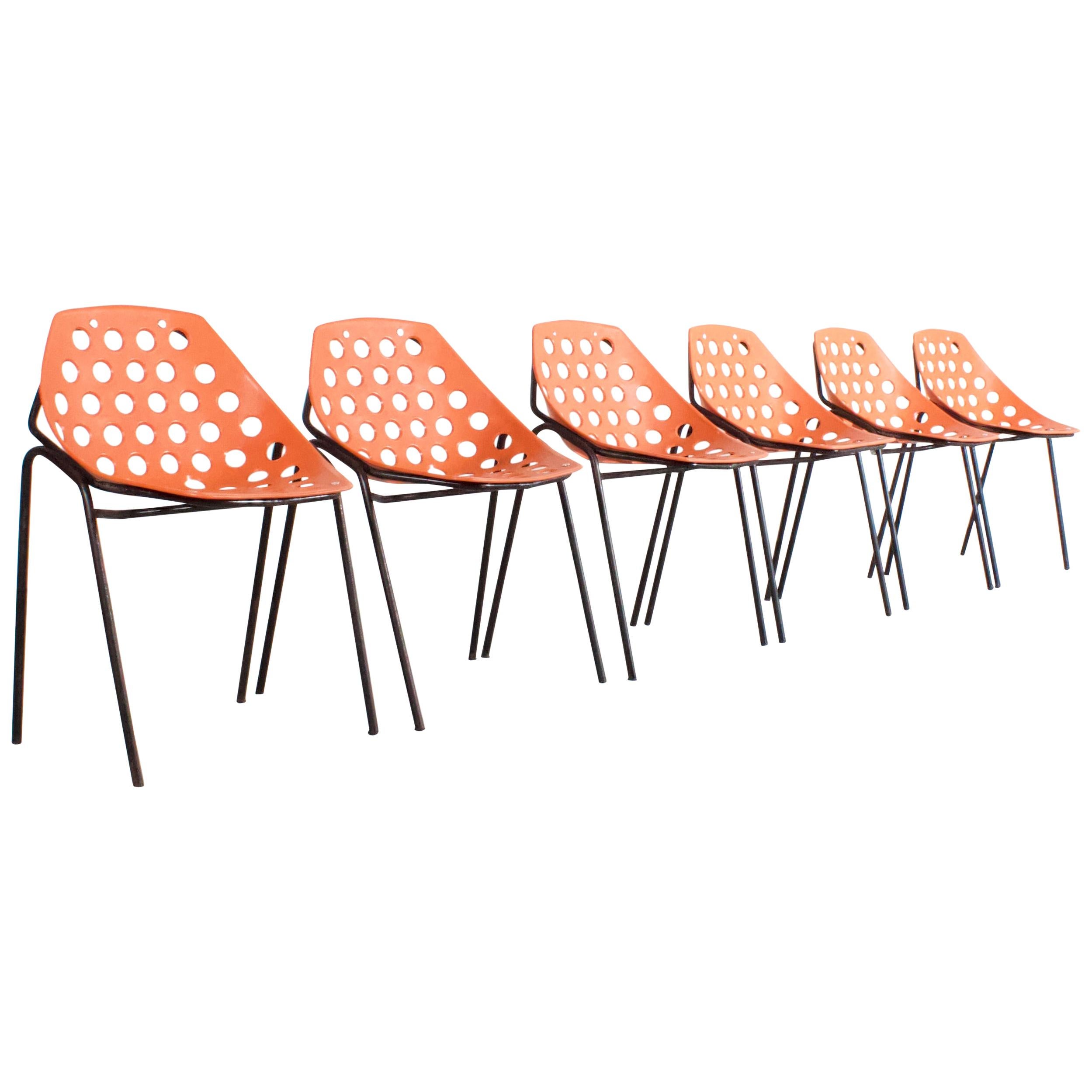 Set of Six ‘Coquillage’ Chairs by Pierre Guariche for Meurop, 1960s