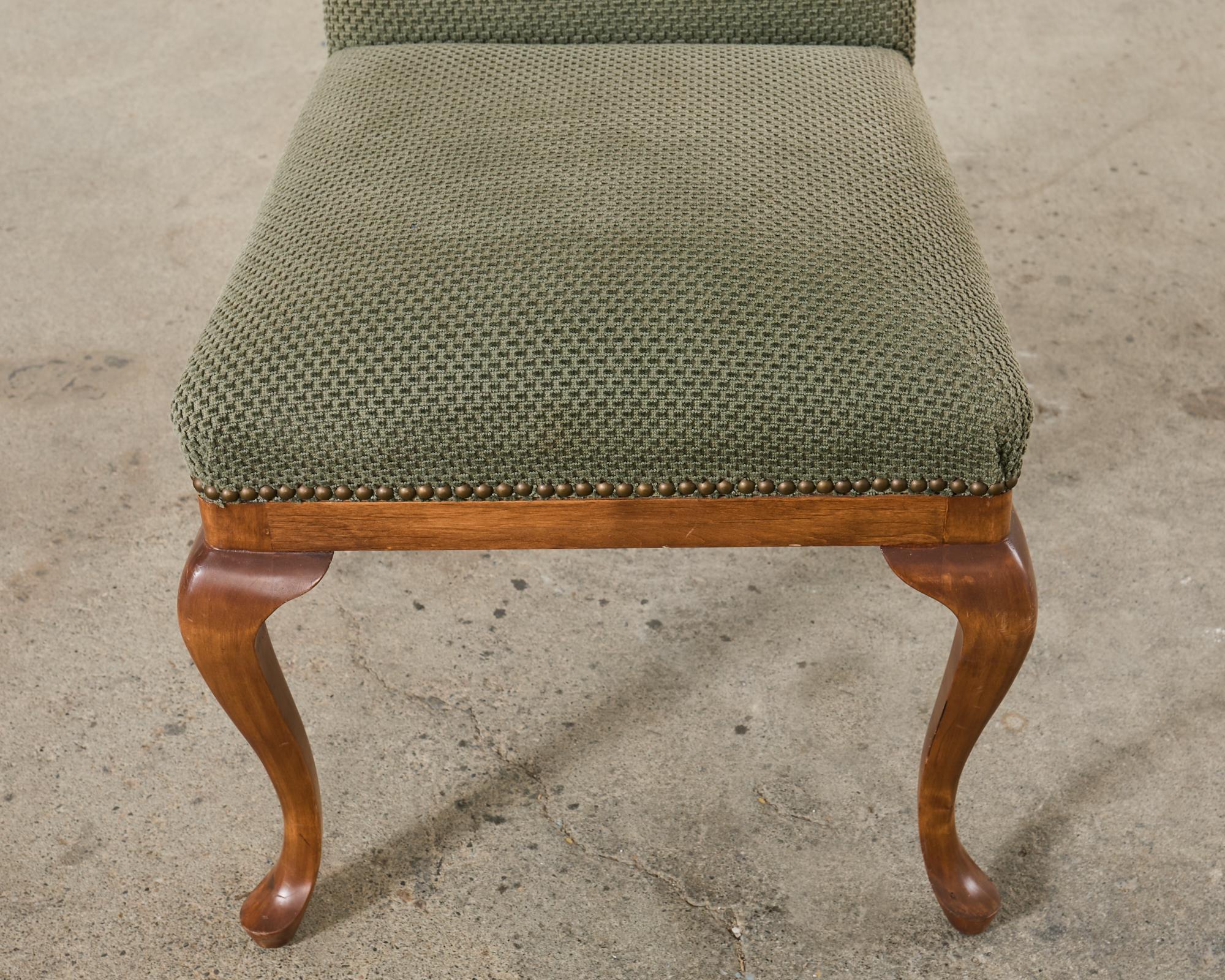 Set of Six Country English Provincial Walnut Dining Chairs For Sale 4