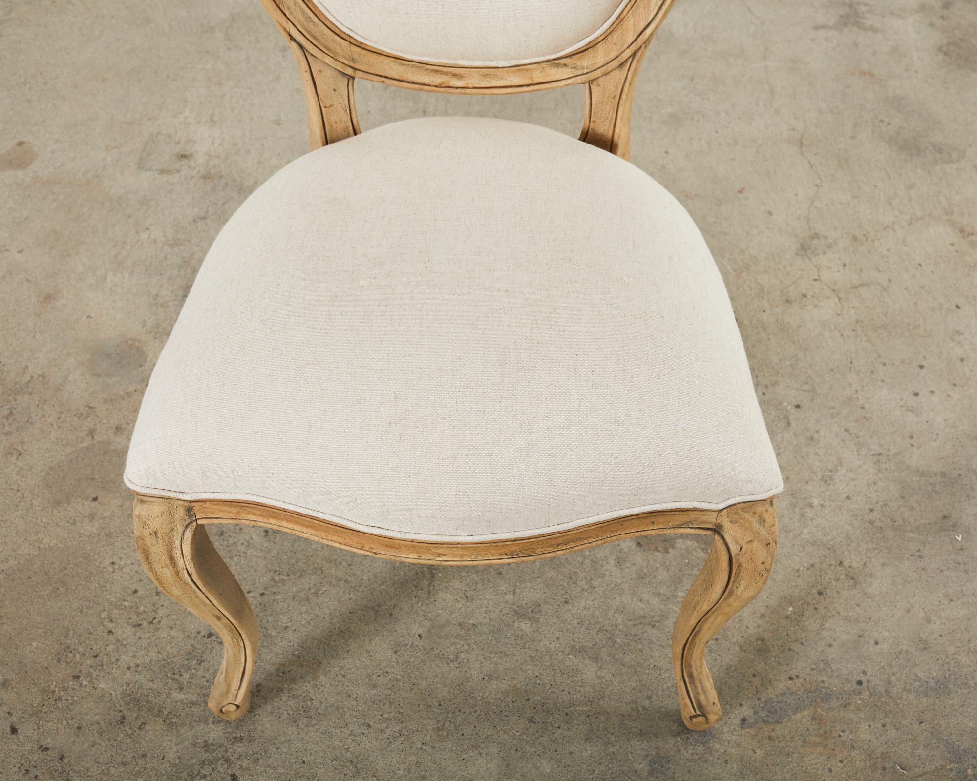 Set of Six Country French Provincial Style Dining Chairs For Sale 8