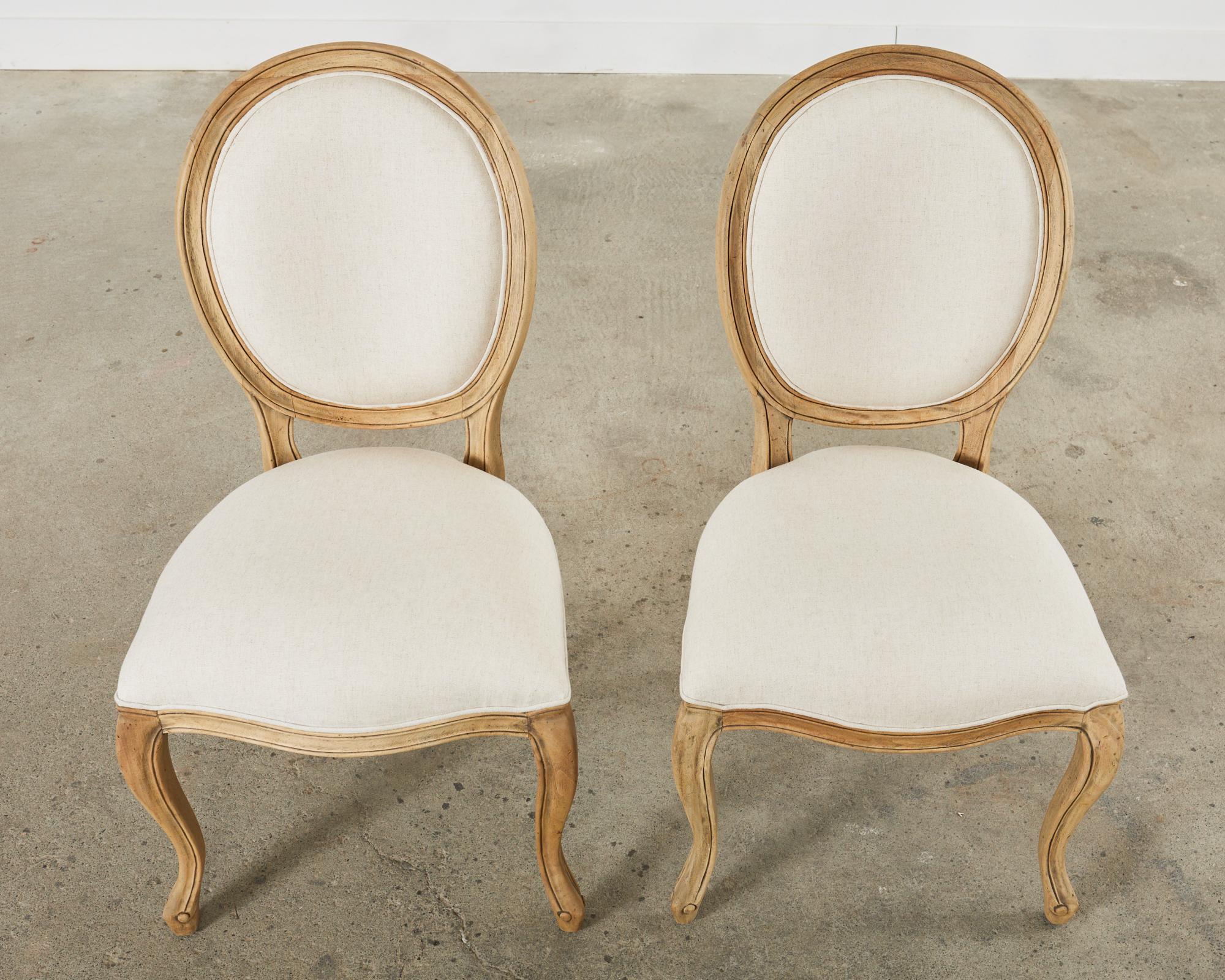 Contemporary Set of Six Country French Provincial Style Dining Chairs For Sale