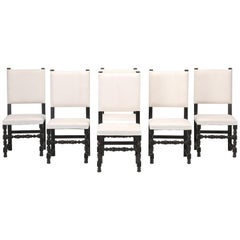 Set of Six Country French Throne Style Dining Chairs