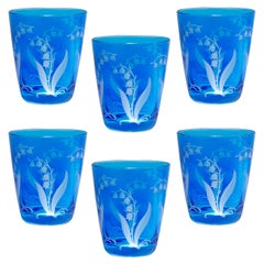 Country Style Set of Six Glass Tumbler Blue Sofina Boutique Kitzbuehel
