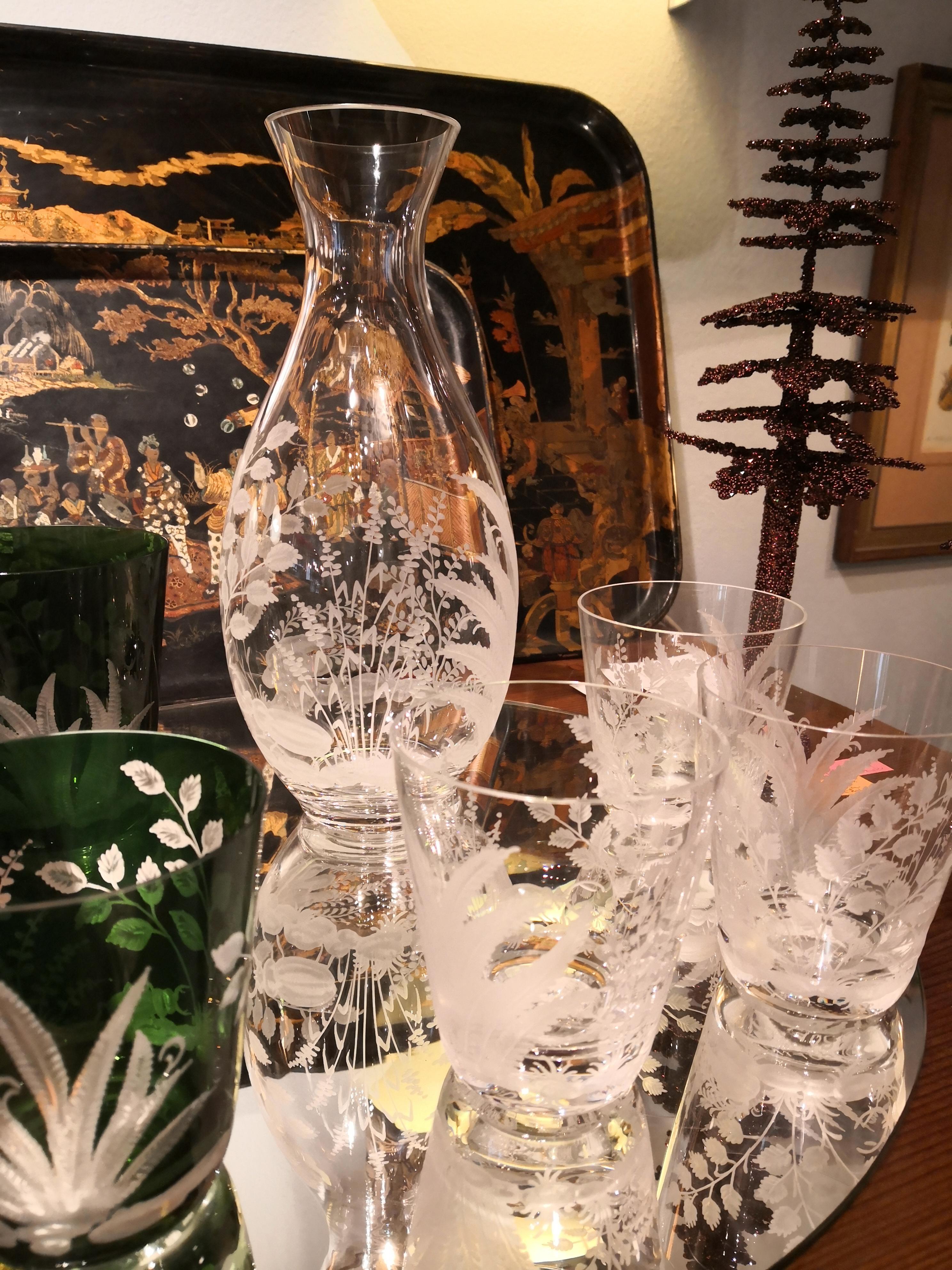 German Set of Six Country Style Glass Tumbler with Fern Sofina Boutique Kitzbühel For Sale