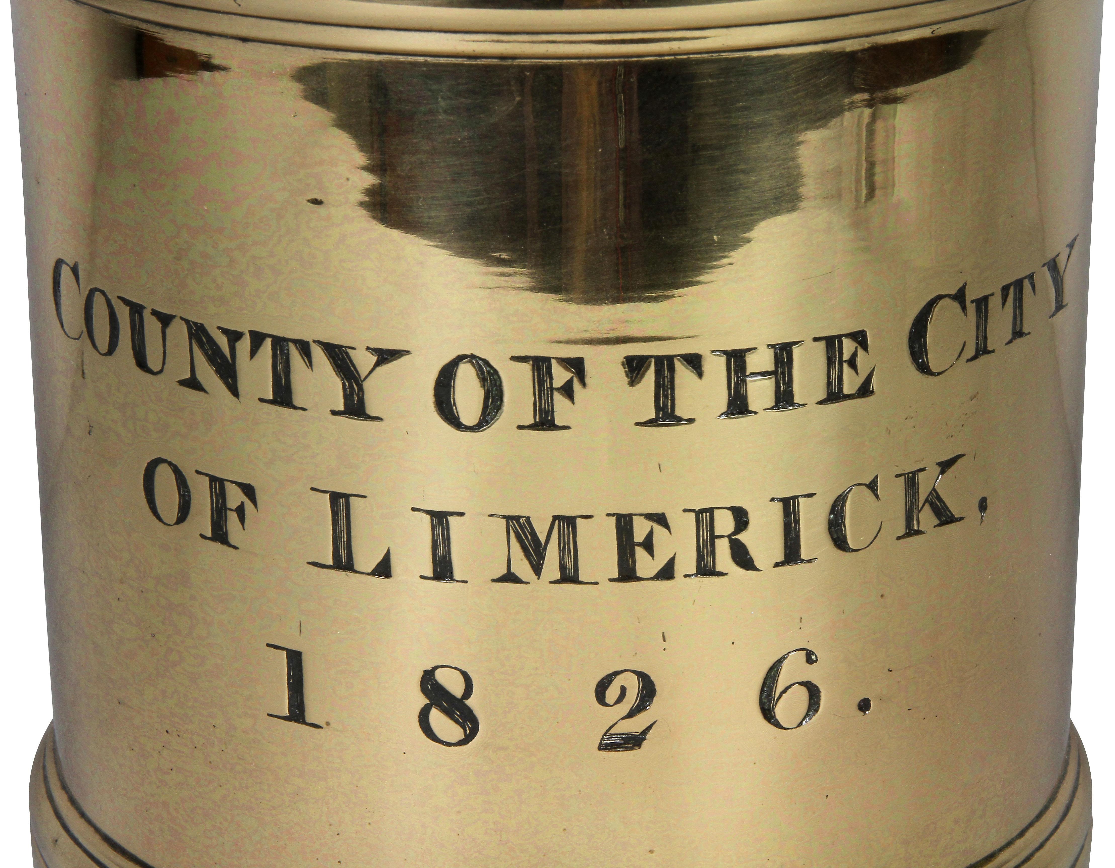 Early 19th Century Set of Six County of the City of Limerick Ireland Bronze Measures