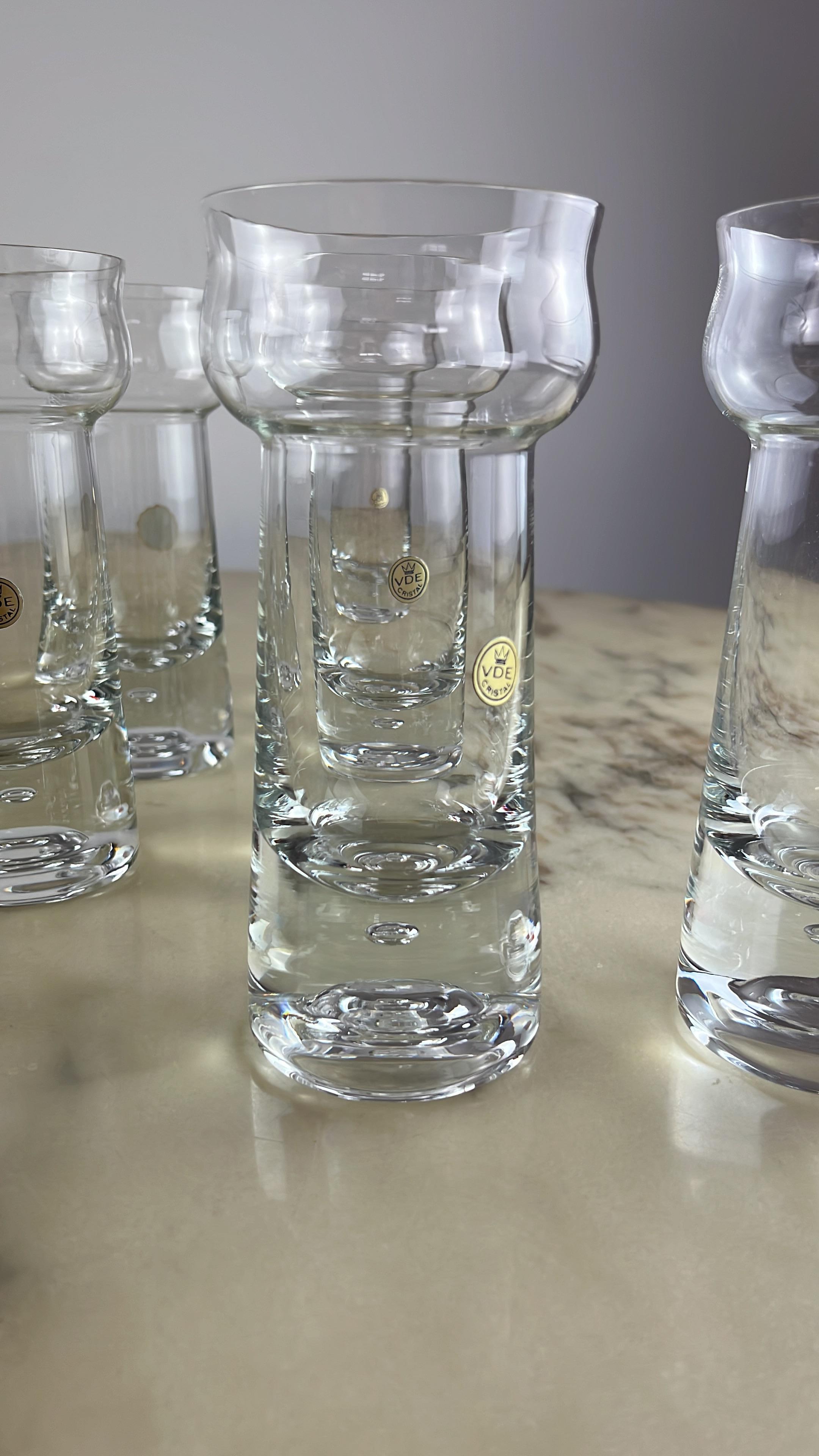 Six tall crystal glasses, Czech Republic, 1980.
In excellent condition.
