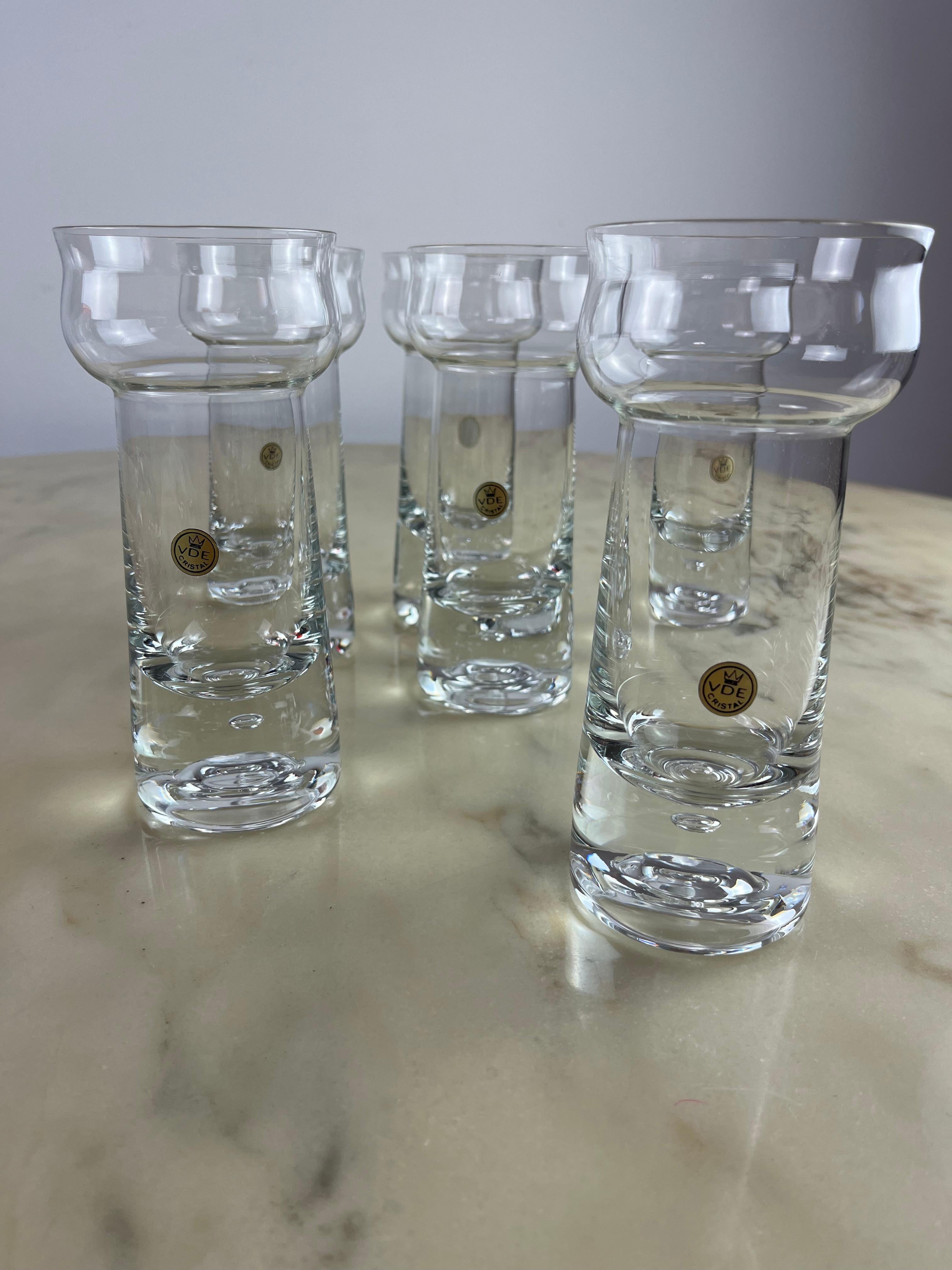 Other Set of Six Crystal Glasses, Czech Republic, 1980 For Sale