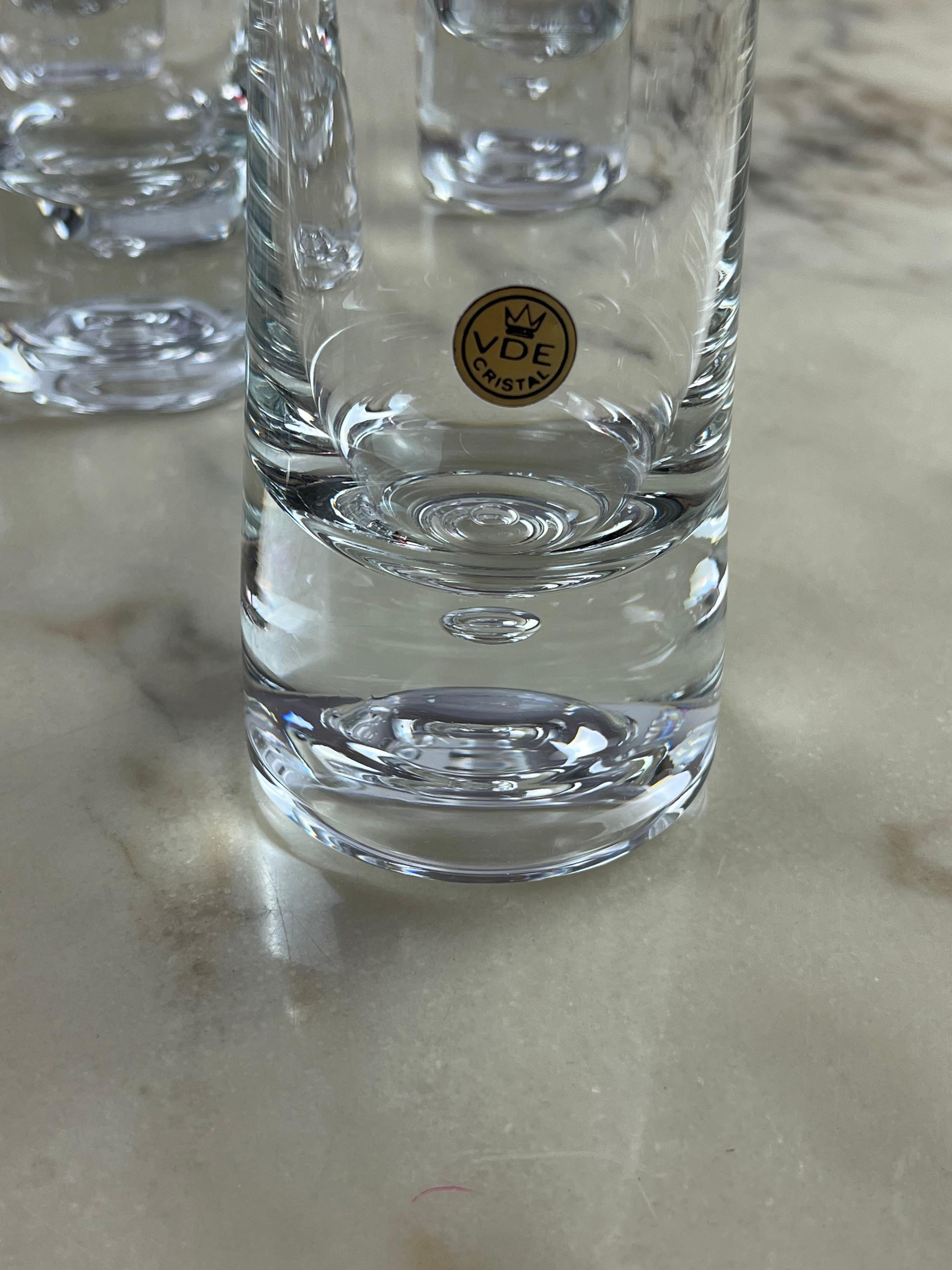 Set of Six Crystal Glasses, Czech Republic, 1980 In Good Condition For Sale In Palermo, IT