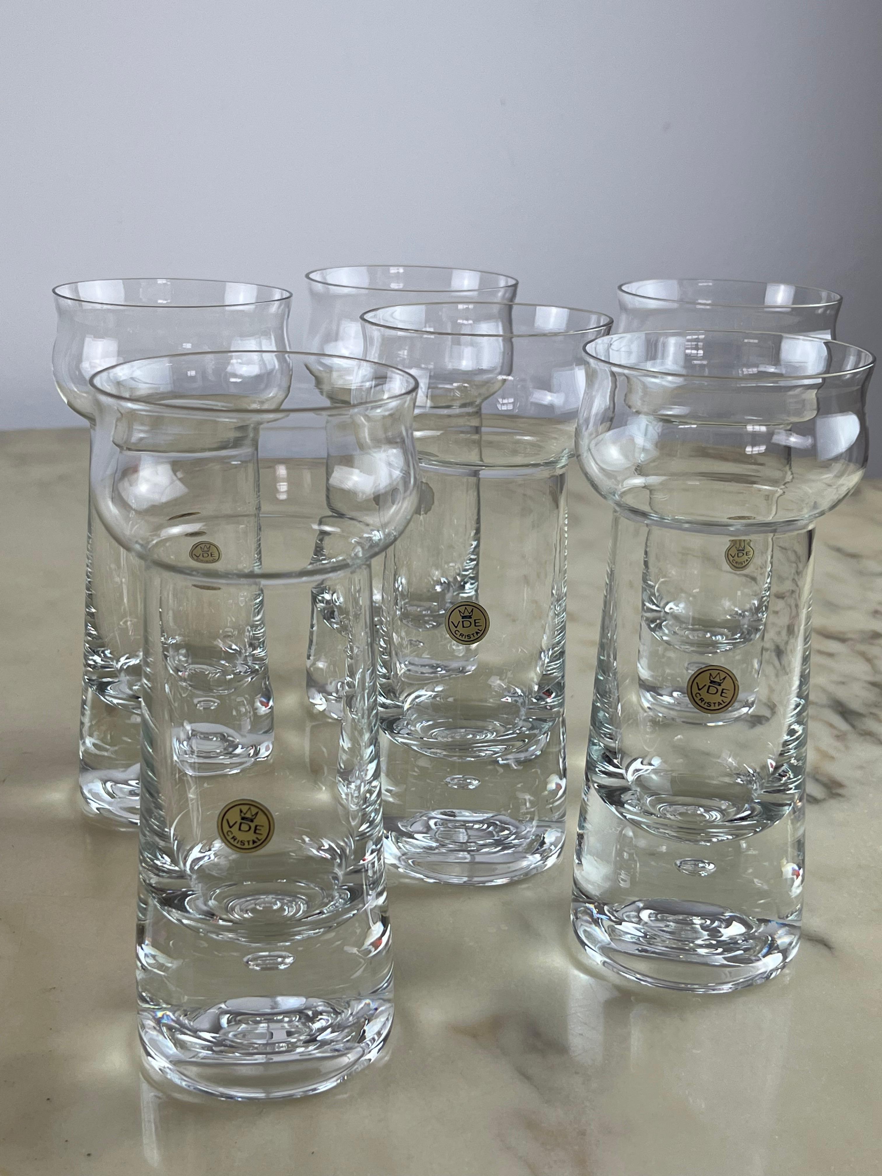 Set of Six Crystal Glasses, Czech Republic, 1980 For Sale 4