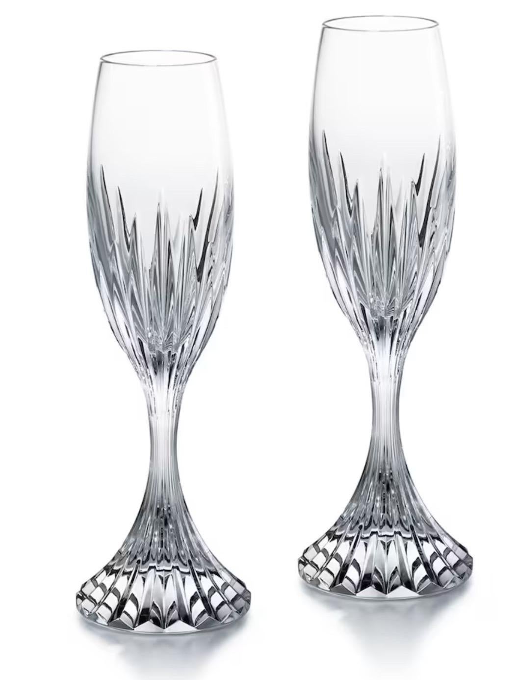 Juego de seis copas de champán de cristal 