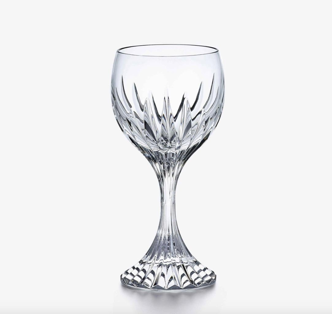 Moderne Ensemble de six verres à vin blancs Massena en cristal de Baccarat en vente