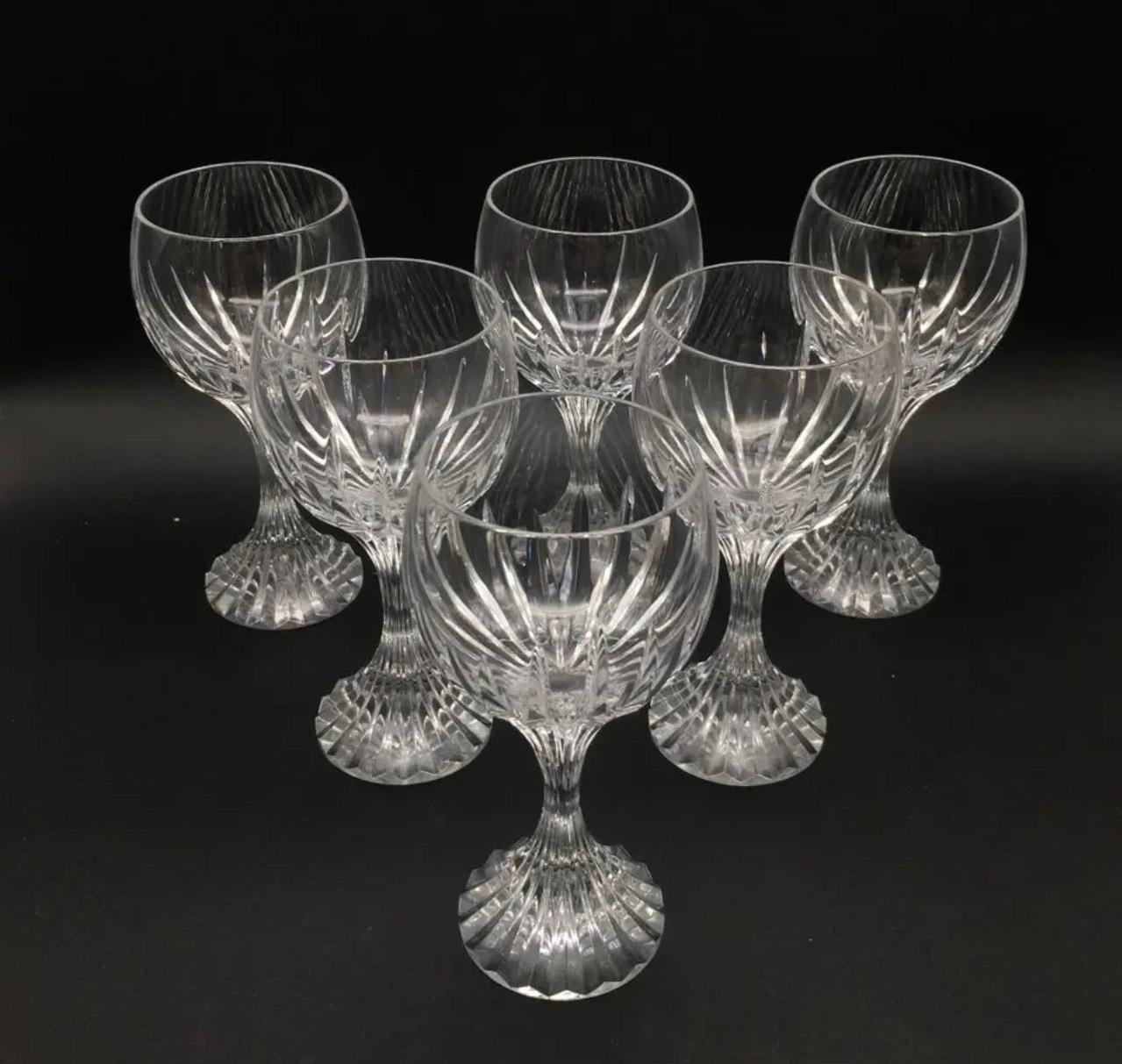 French Set of Six Crystal 
