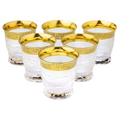 Set of Six Crystal Tumblers by Moser in the 'Splendid' Pattern