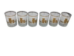 Set von sechs Würfel-Doppel Eulen-Gläsern