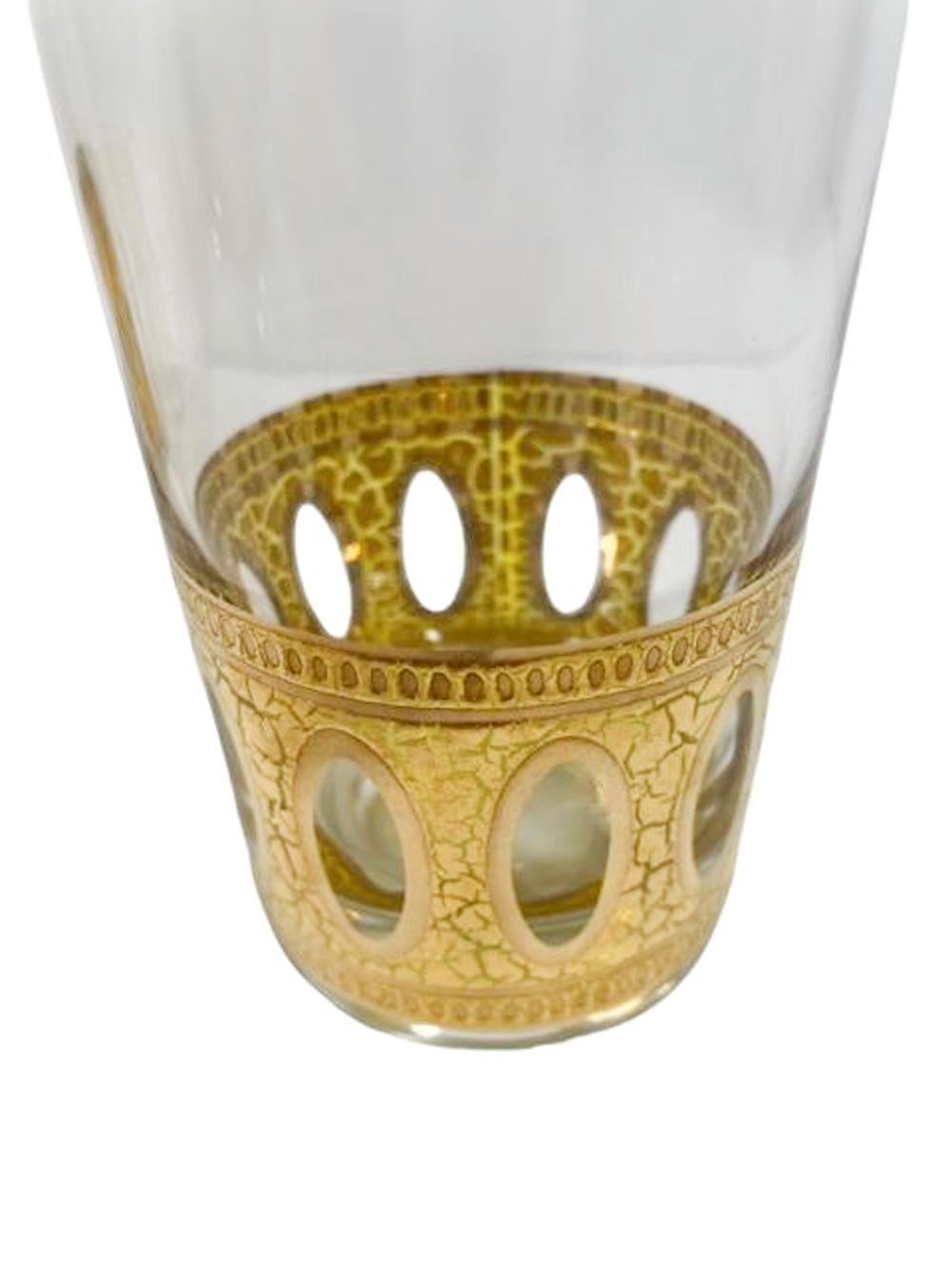 Mid-Century Modern Ensemble de six verres hauts Culver LTD de style mi-siècle moderne, à motif Antigua en vente