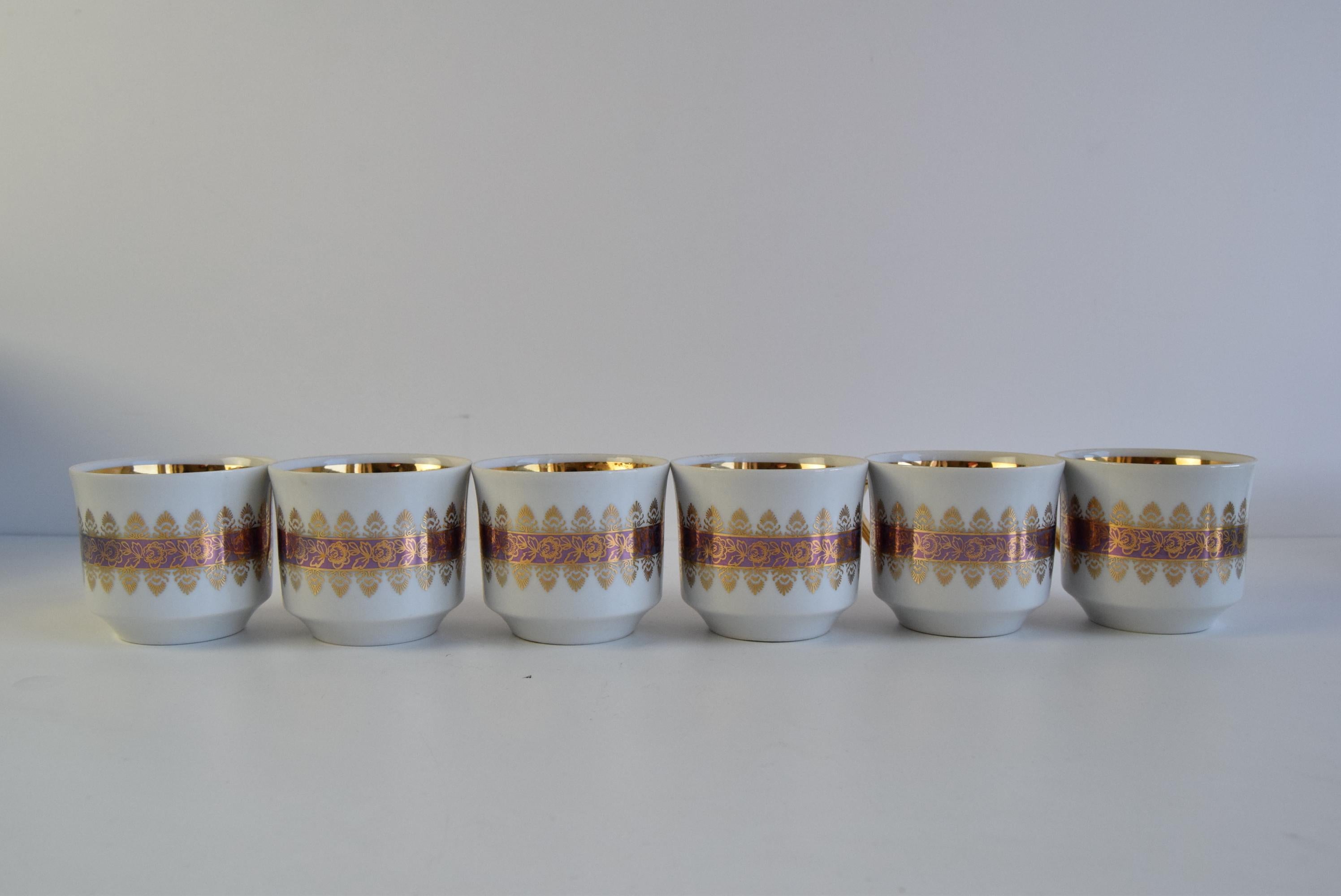 Ensemble de six tasses et soucoupes par Epiag 1950 en vente 3