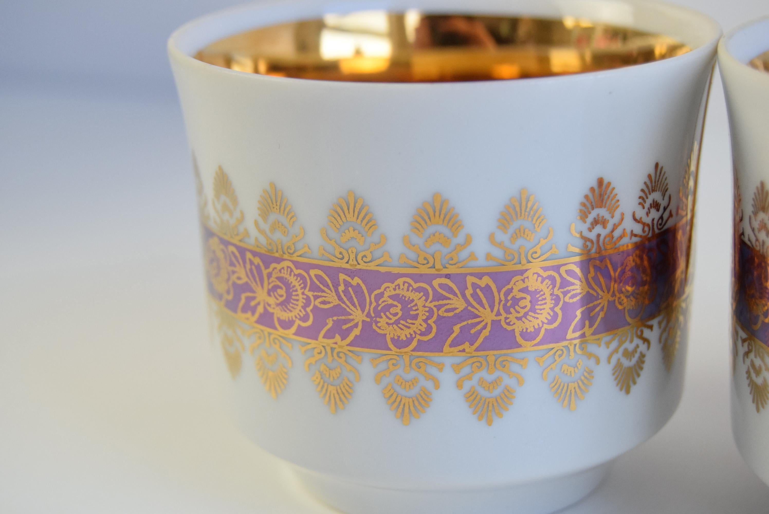 Ensemble de six tasses et soucoupes par Epiag 1950 en vente 4