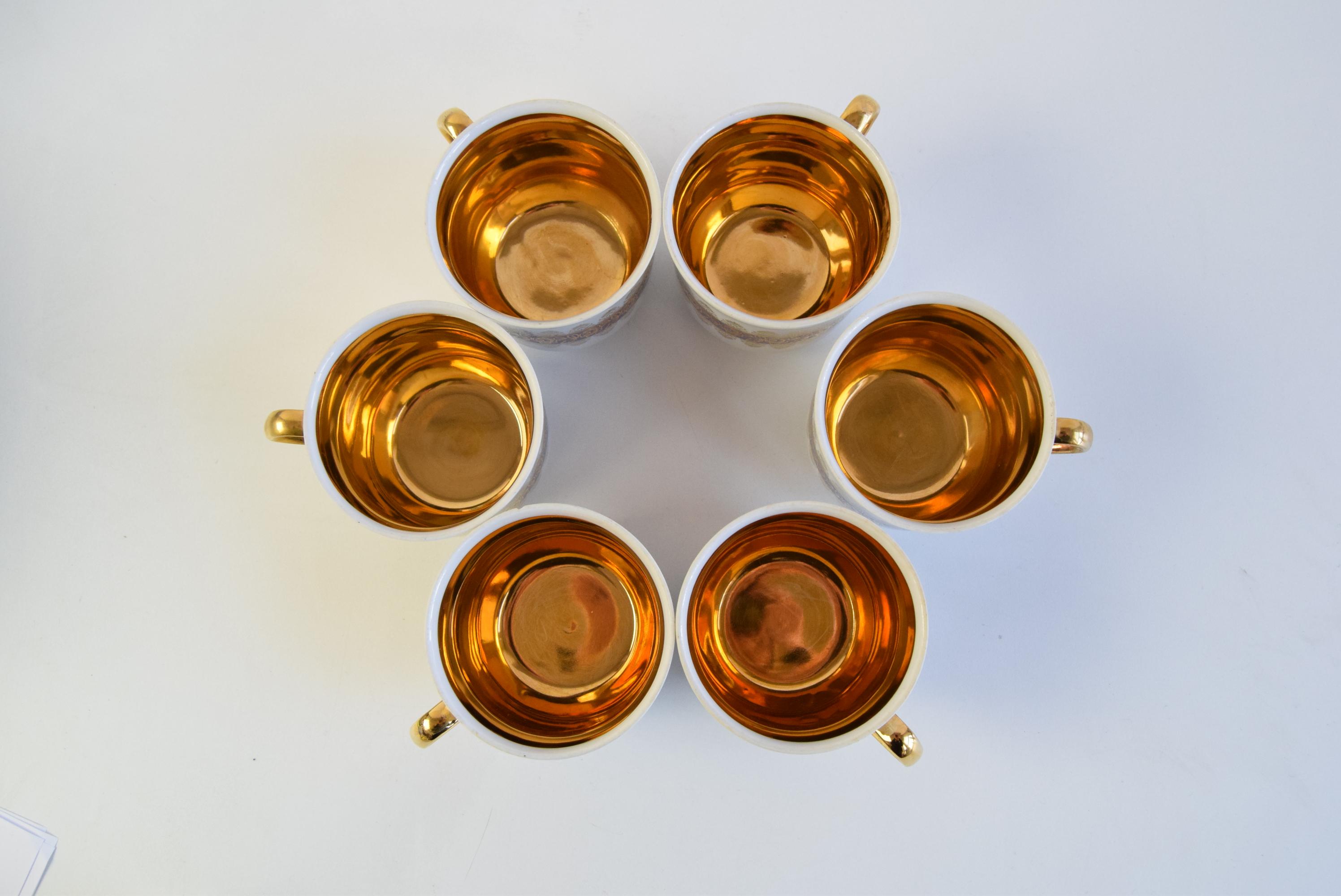 Ensemble de six tasses et soucoupes par Epiag 1950 en vente 6