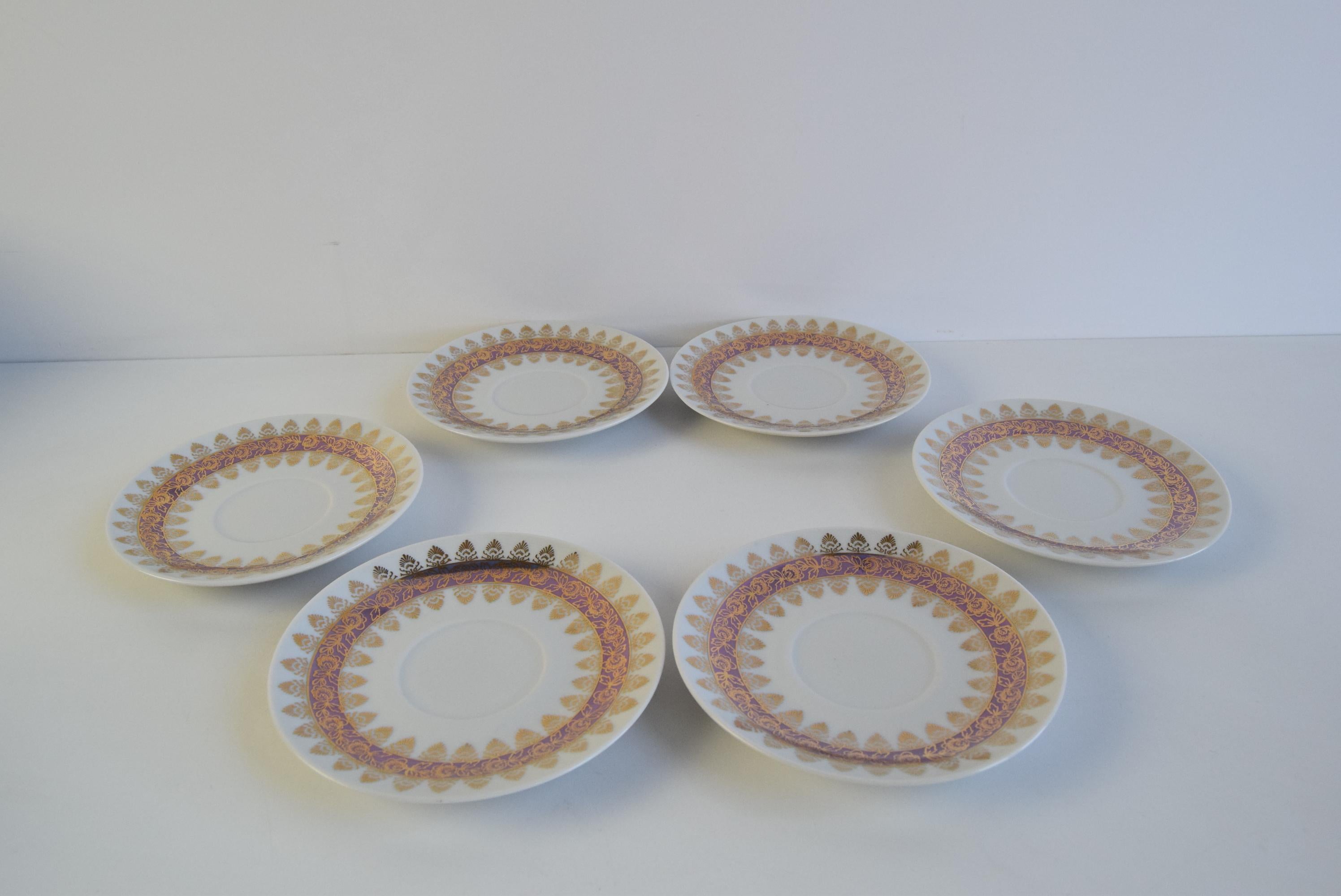Milieu du XXe siècle Ensemble de six tasses et soucoupes par Epiag 1950 en vente