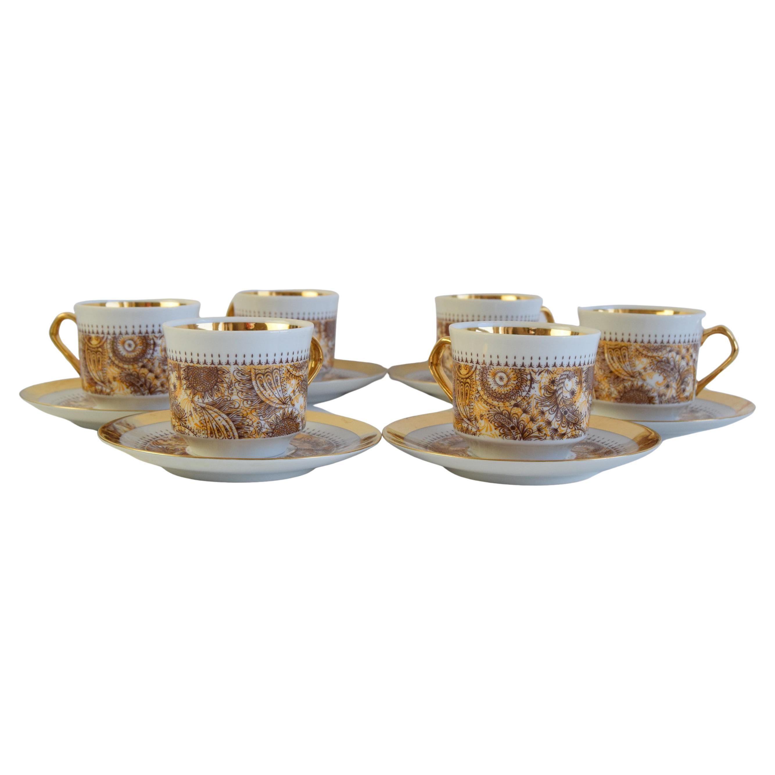 Set of six Cups and Saucers by Epiag 1950s