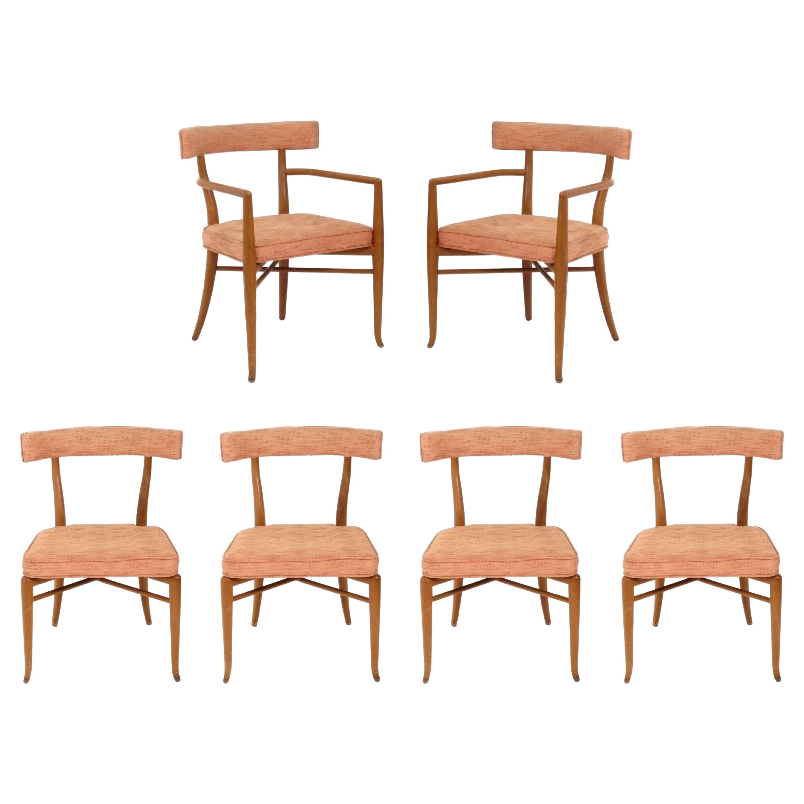 Set di sei sedie da pranzo curve di AT&T. Robsjohn-Gibbings in vendita