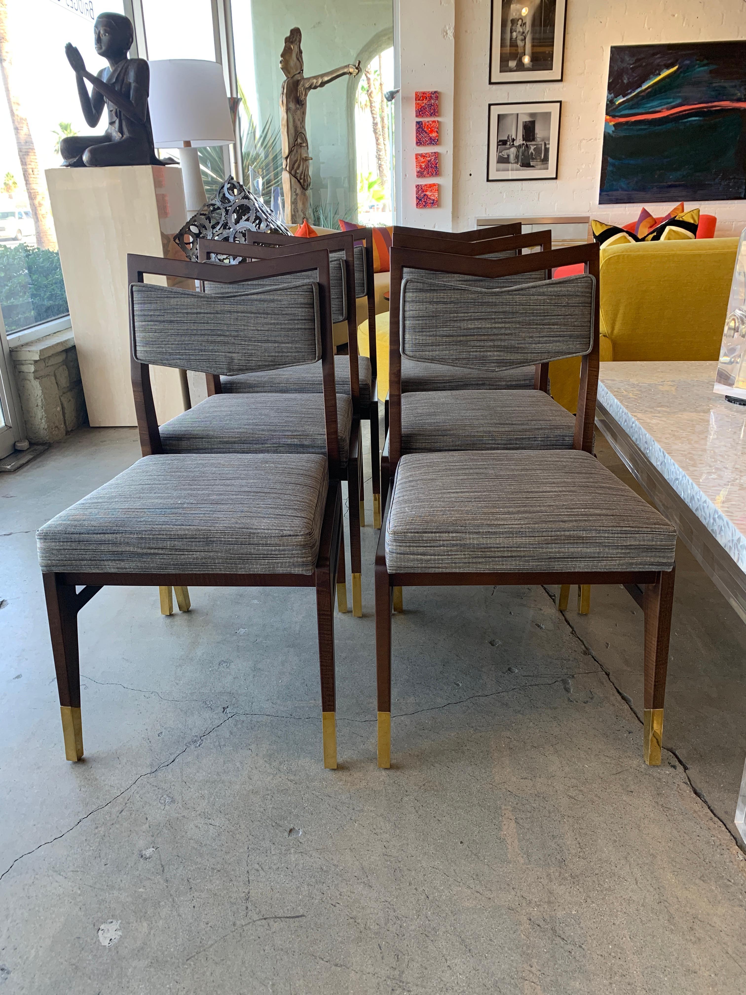 Set of Six Custom Made Dining Chairs In Good Condition For Sale In Palm Springs, CA
