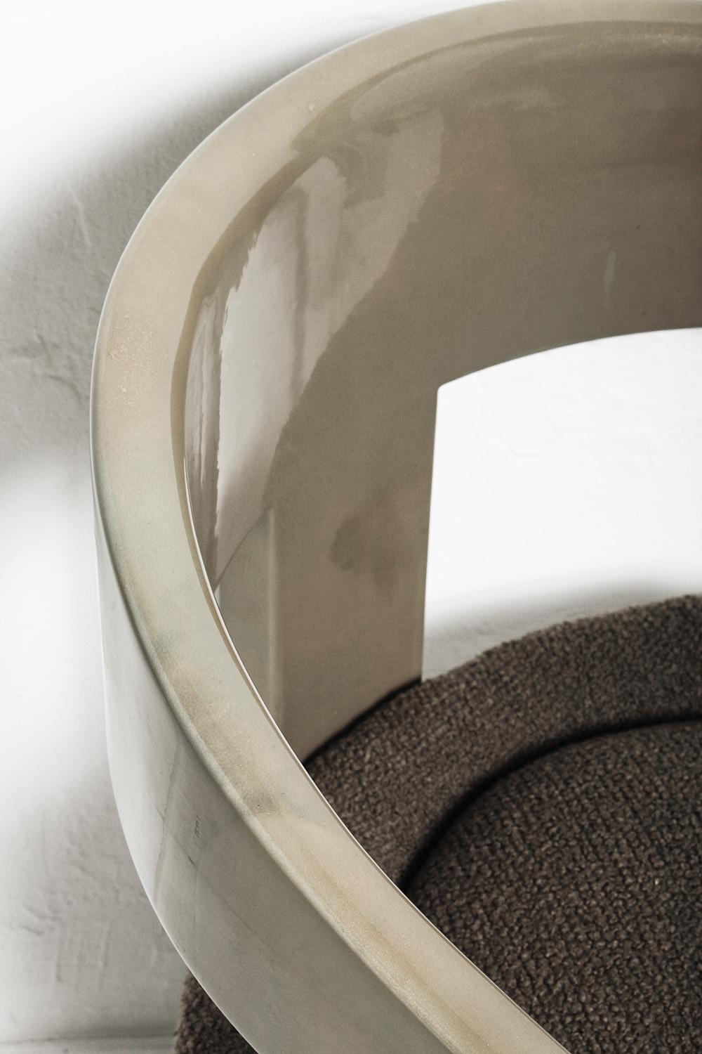 Custom Olive Goatskin Onassis Chairs in the Manner of Karl Springer For Sale 5