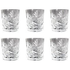 Set of Six Cut Glass  Stourbridge Crystal Spirit Glasses