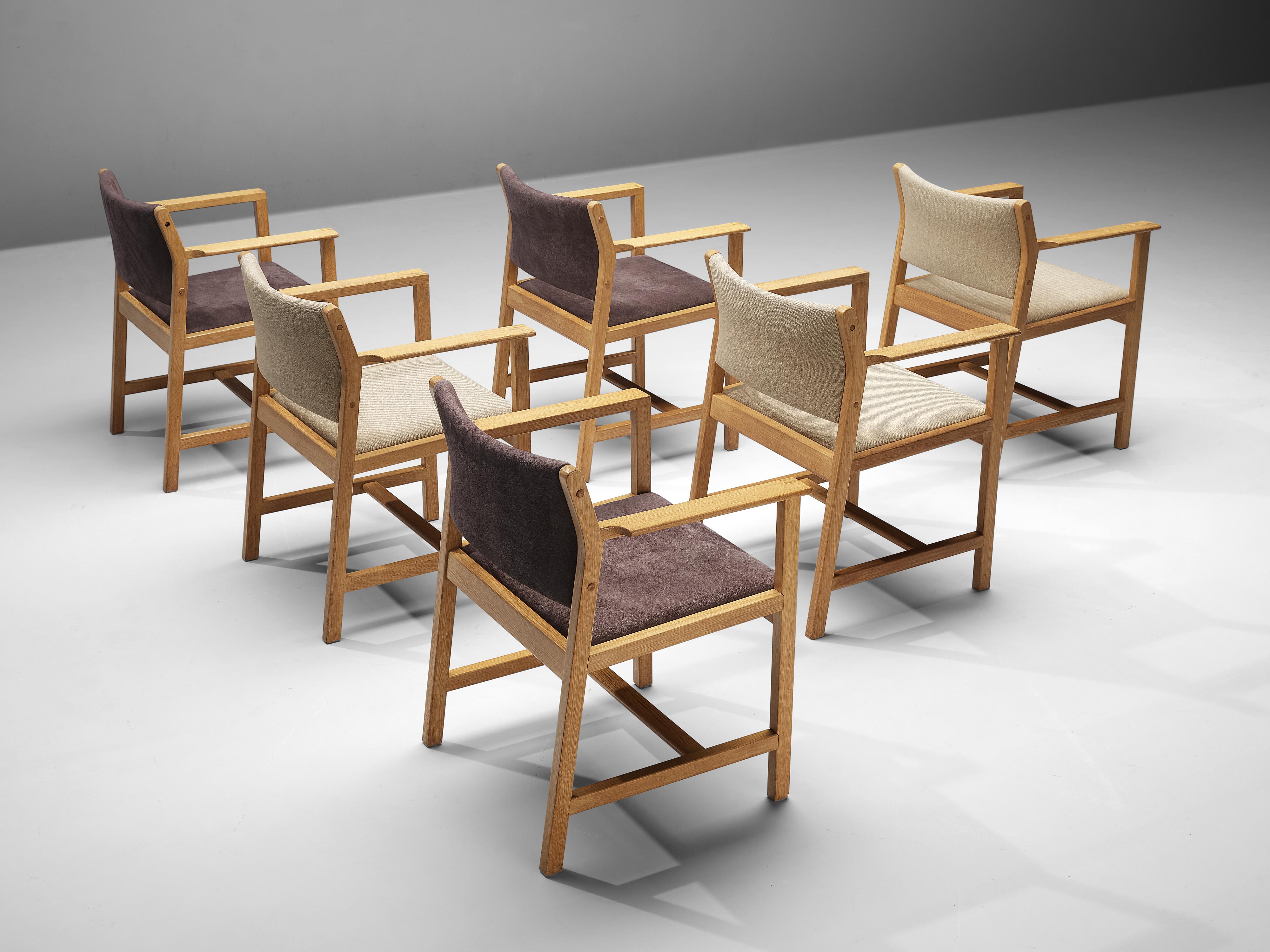 Danish Børge Morgensen for Fredericia Set of Six Armchairs in Oak