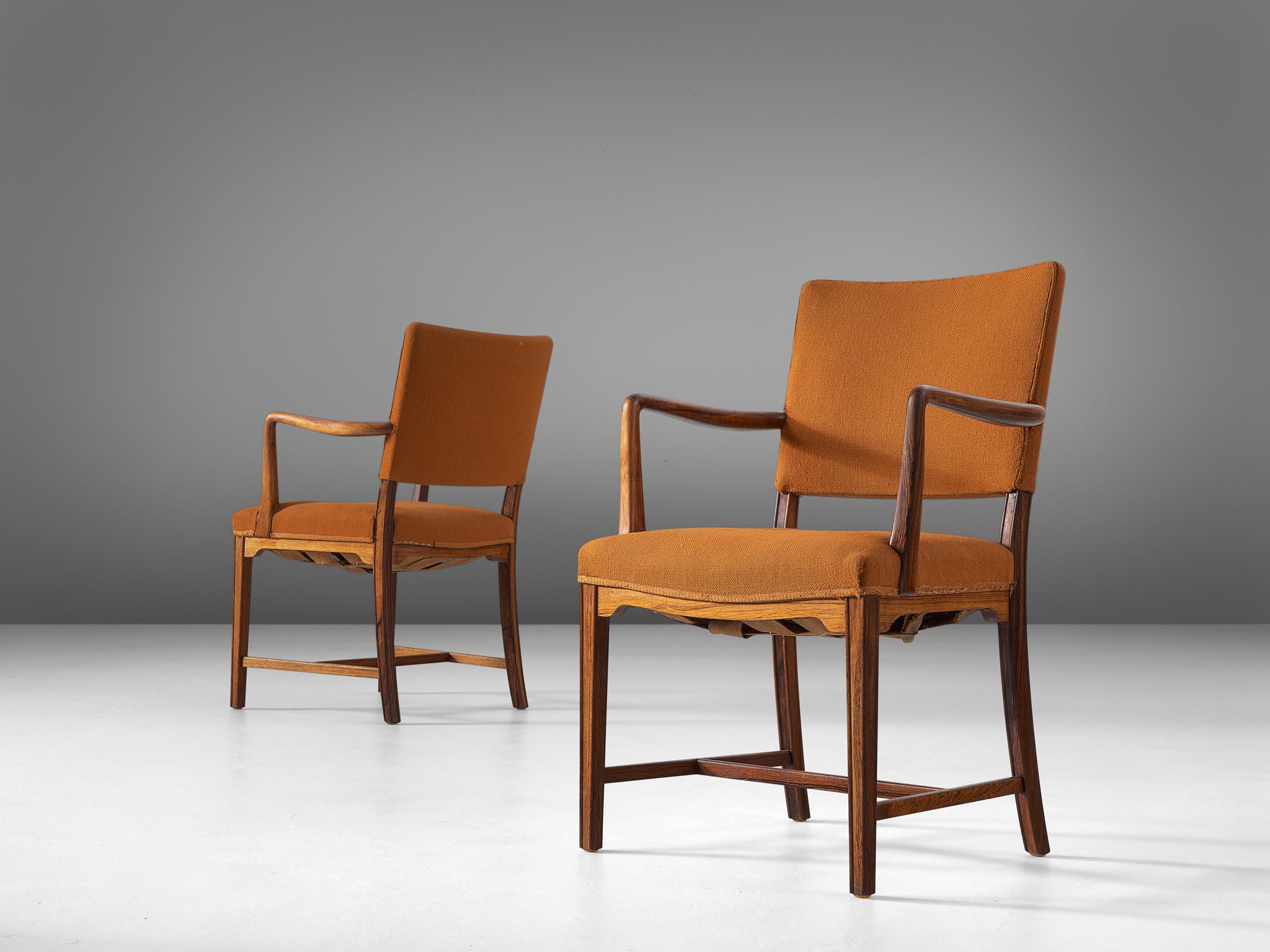 Mid-20th Century Set of Six Danish Armchairs in Solid Rosewood
