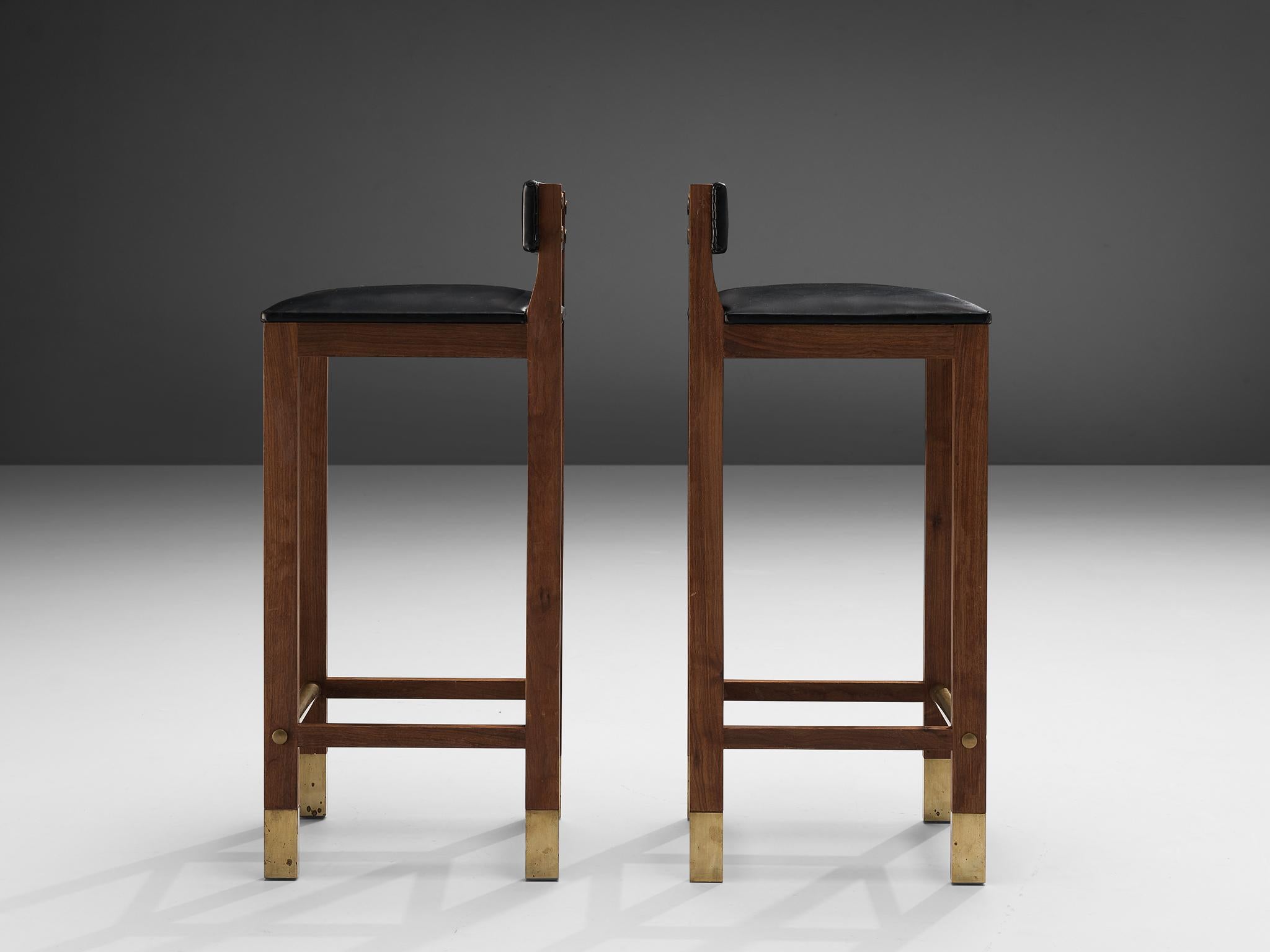 Set of Six Danish Bar Stools in Teak 2