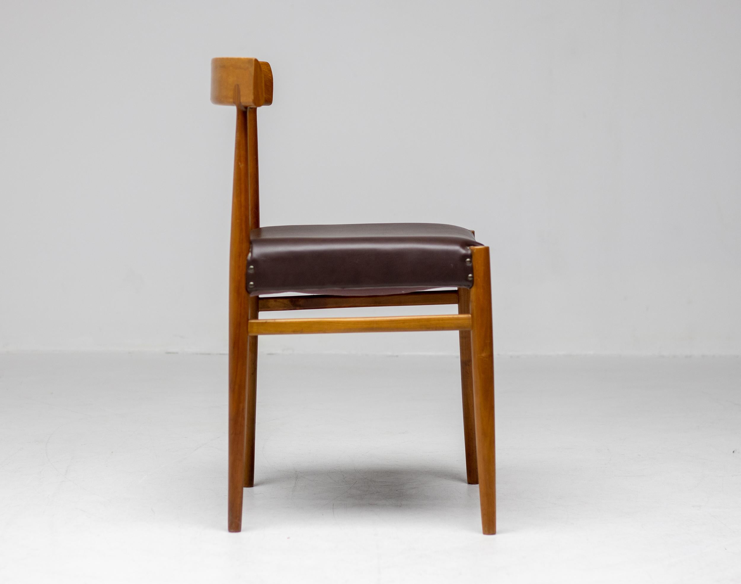 Naugahyde Set of Six Danish Chairs For Sale