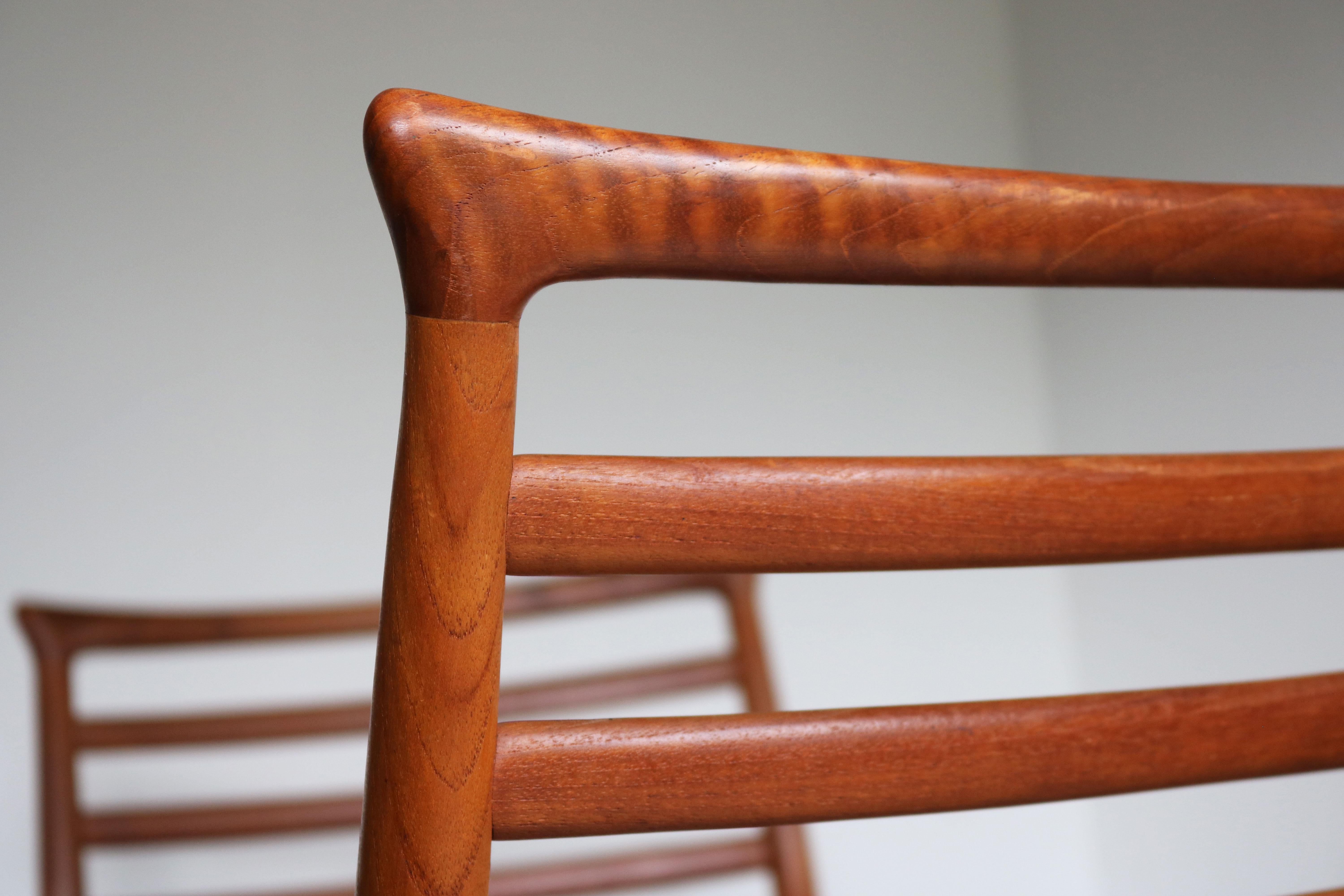 Set of Six Danish Design Dining chairs by Erling Torvits 1960 Teak Mid-century For Sale 5