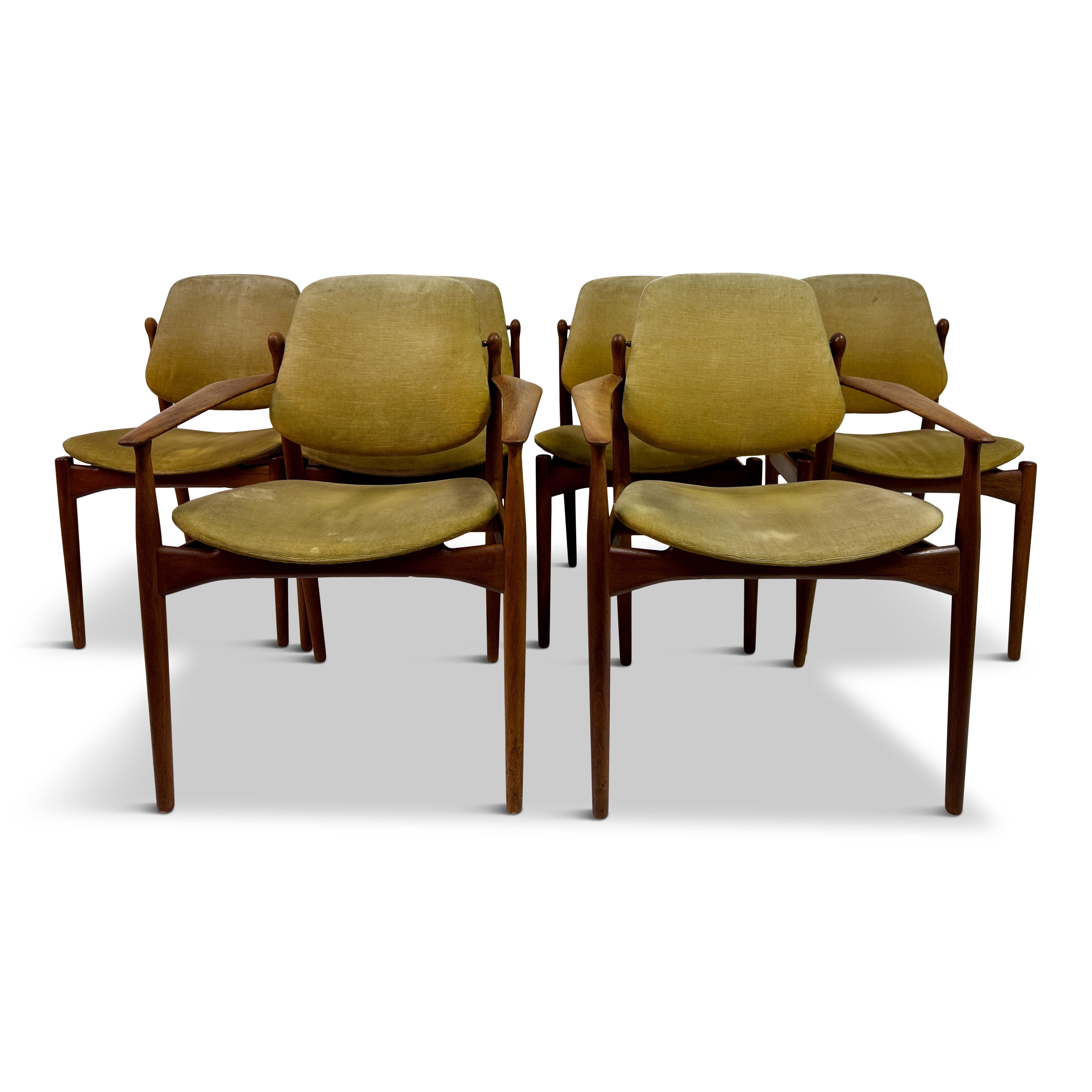 Set of Six Danish Dining Chairs by Arne Vodder for France and Daverkosen, 1960s im Angebot 12