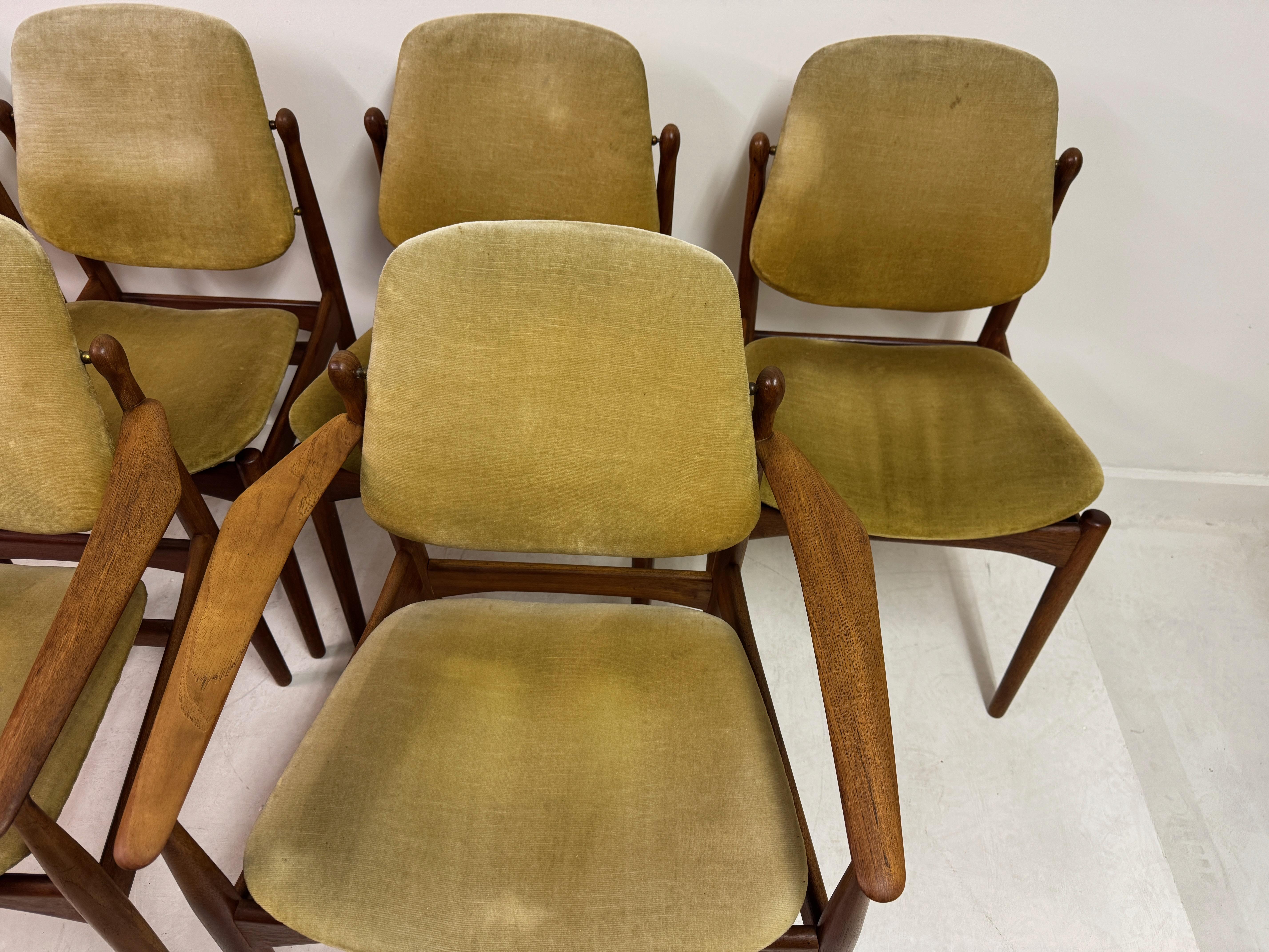 Set of Six Danish Dining Chairs by Arne Vodder for France and Daverkosen, 1960s (Moderne der Mitte des Jahrhunderts) im Angebot
