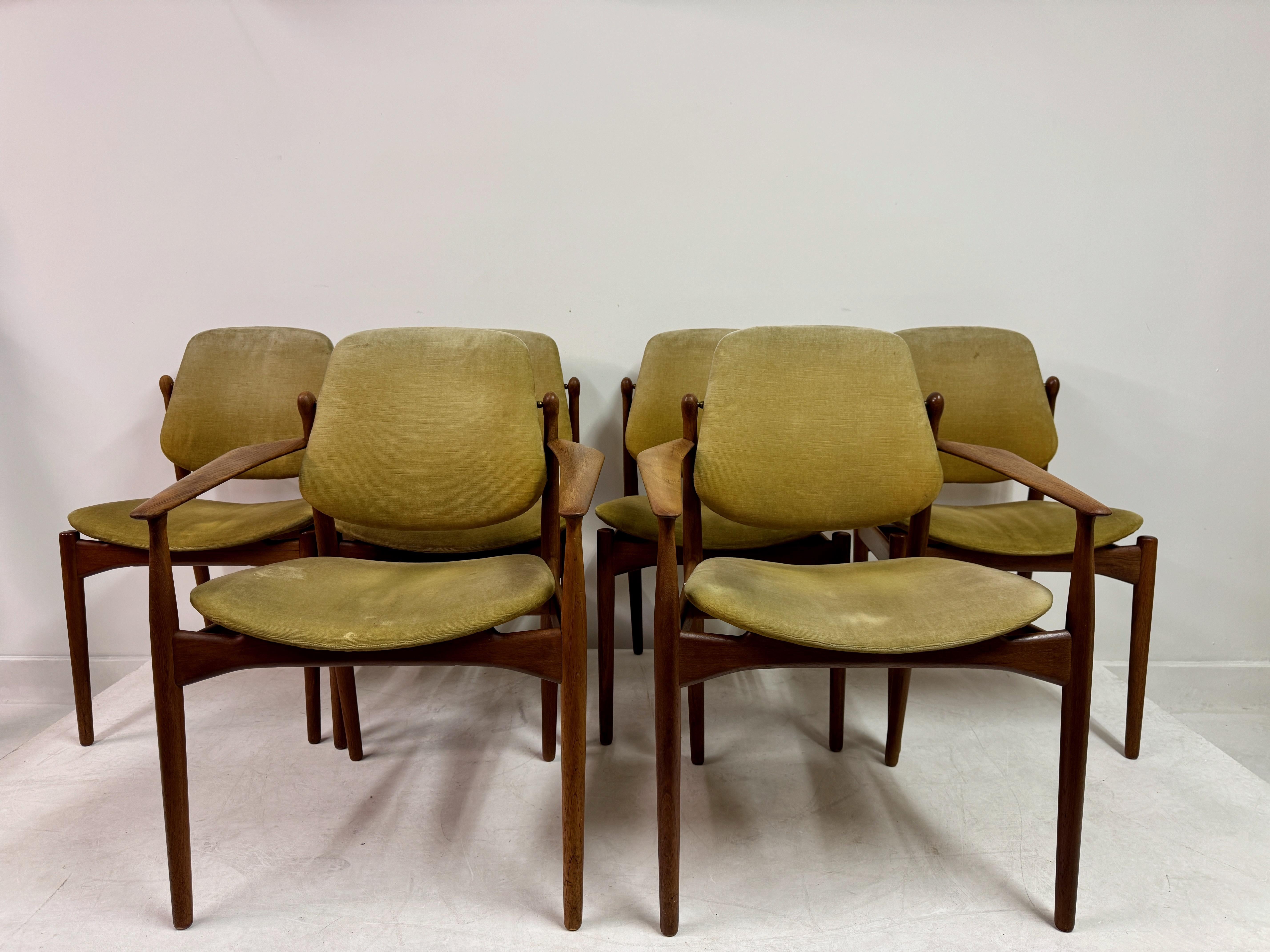 Set of Six Danish Dining Chairs by Arne Vodder for France and Daverkosen, 1960s im Angebot 2