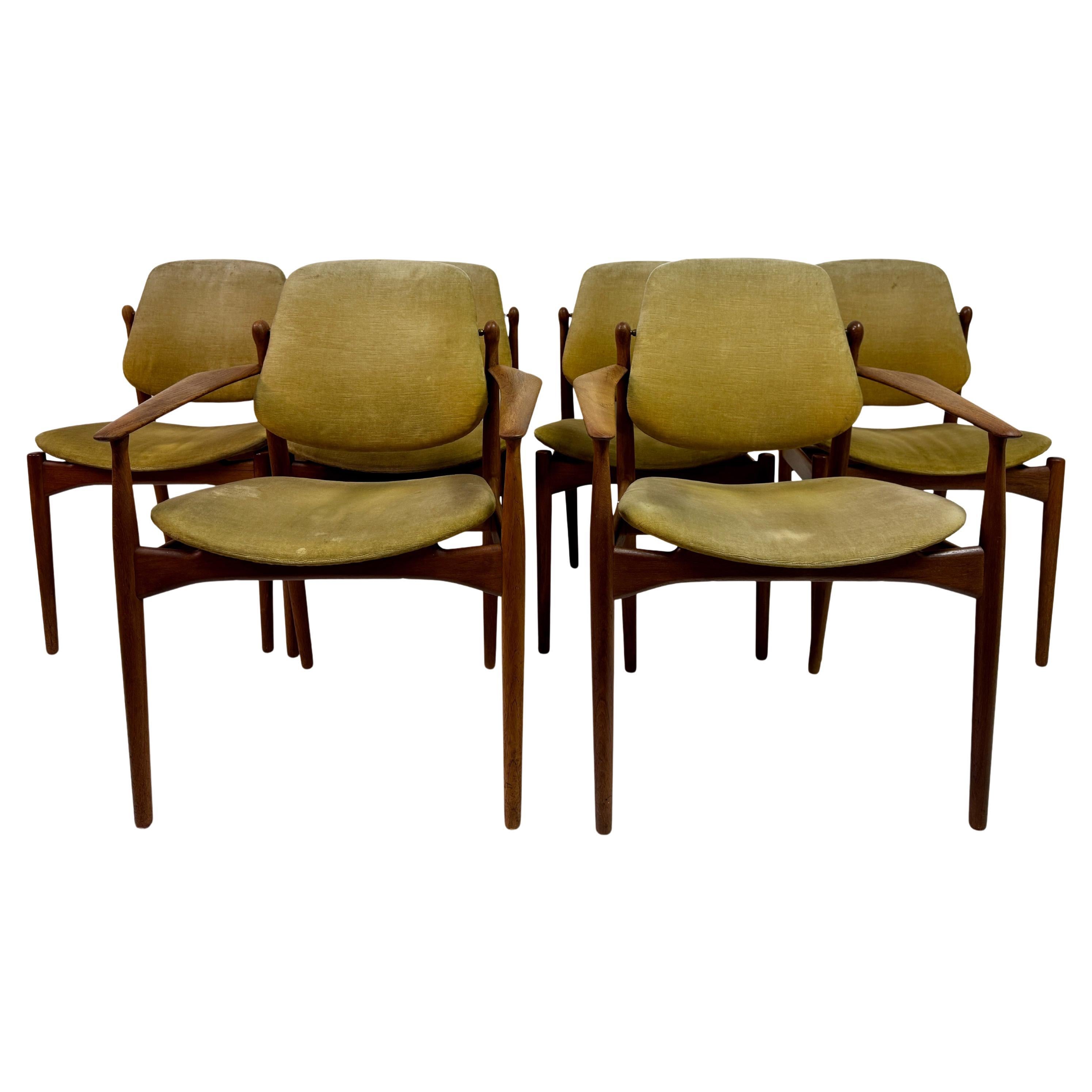 Set of Six Danish Dining Chairs by Arne Vodder for France and Daverkosen, 1960s im Angebot
