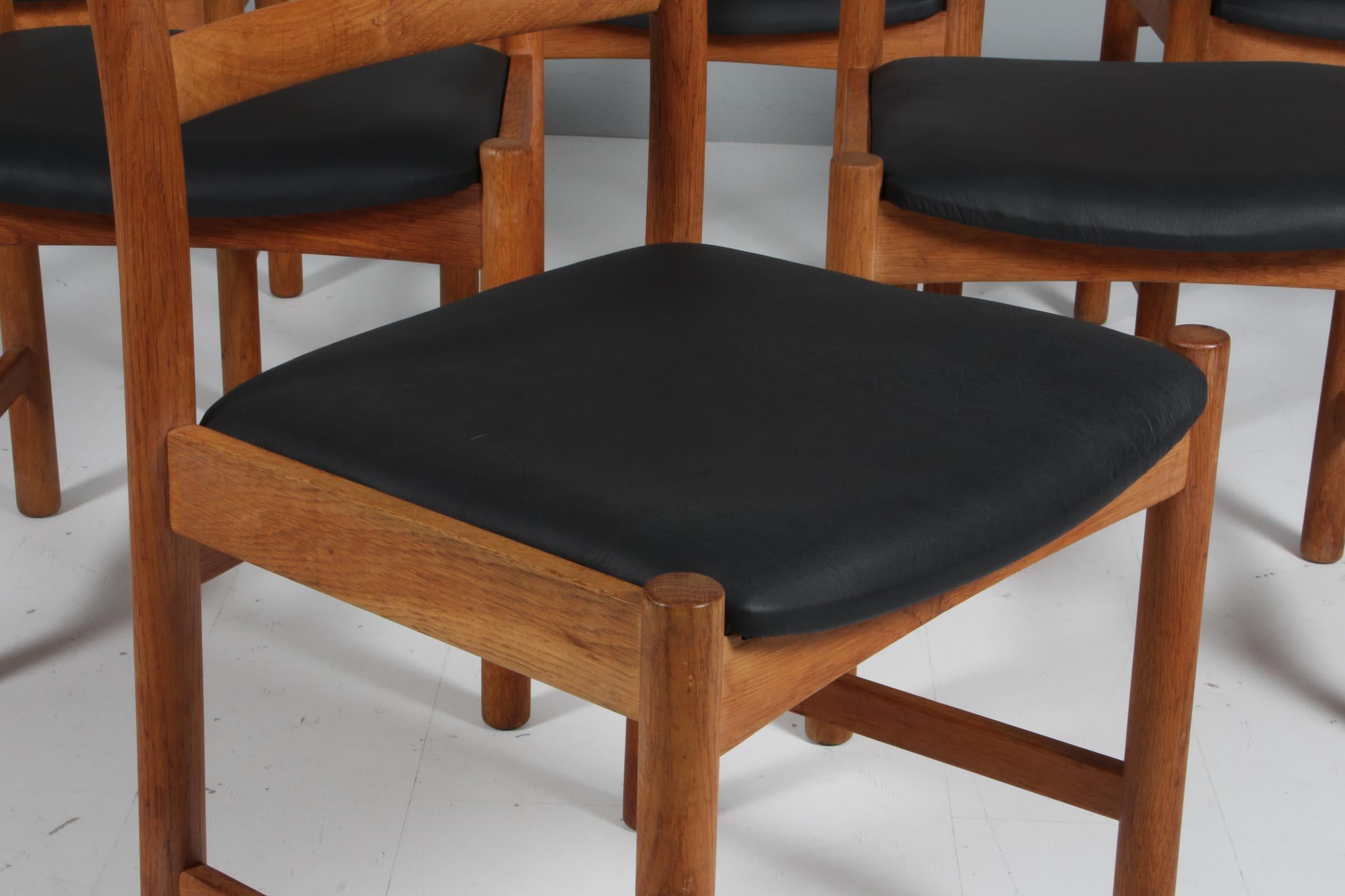 Set of six Danish Dining Chairs by Poul Volther for Sorø Stolefabrik, Model 350 In Good Condition In Esbjerg, DK