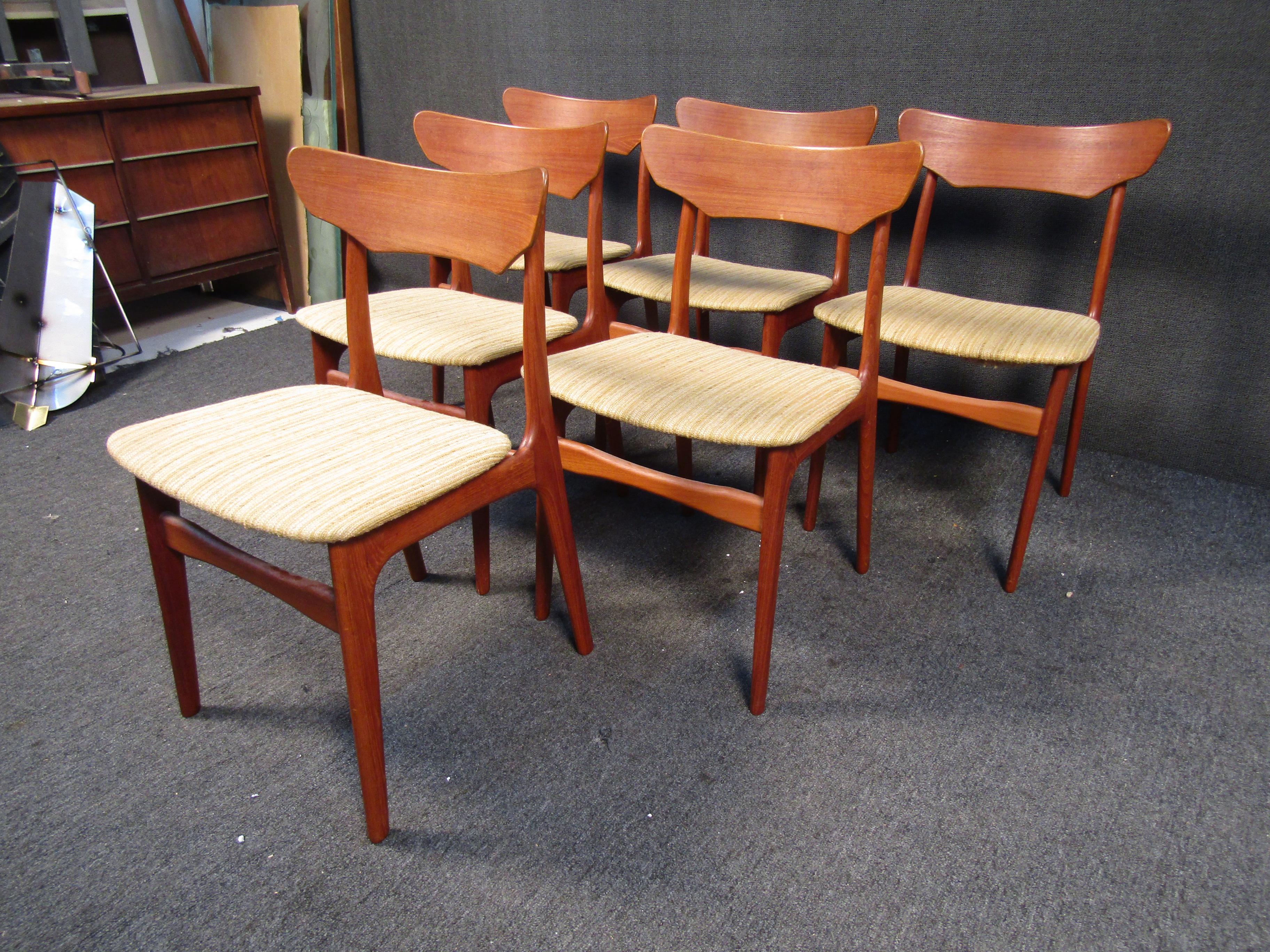 Danois Ensemble de six chaises de salle à manger danoises