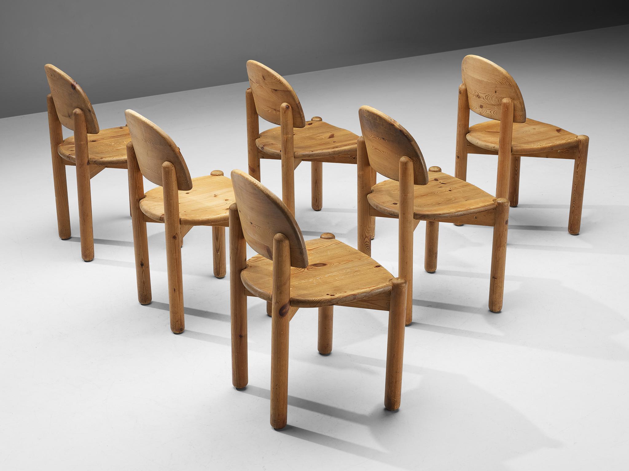 Set of Six Danish Dining Chairs in Solid Pine 6