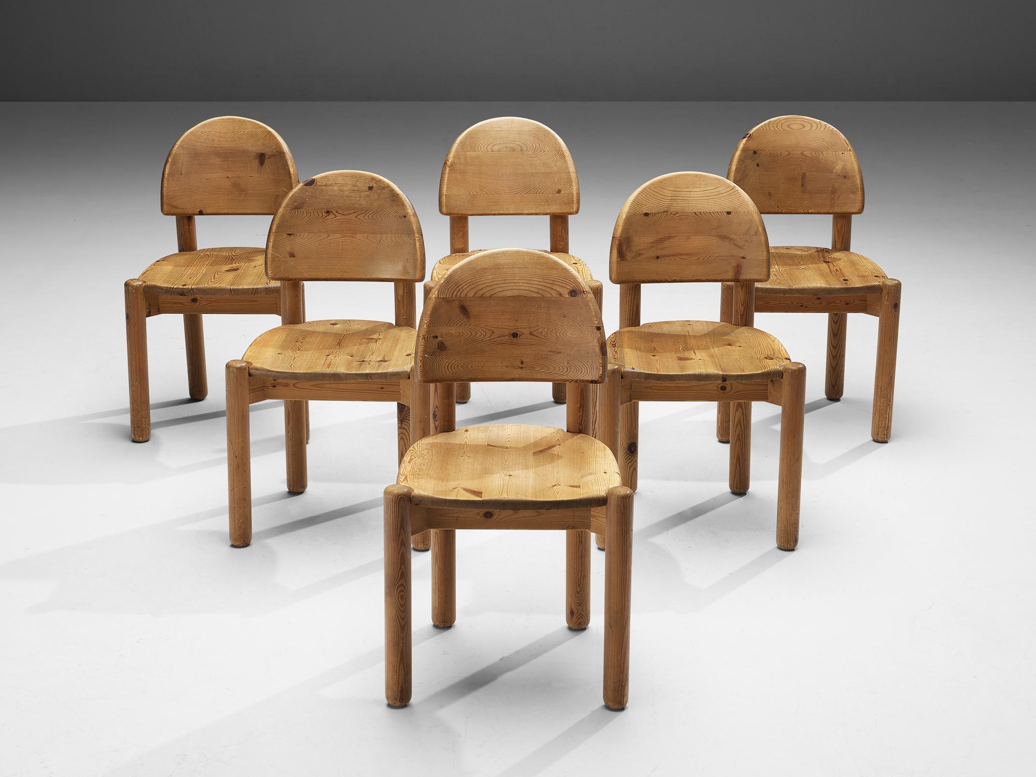 Set of Six Danish Dining Chairs in Solid Pine 1