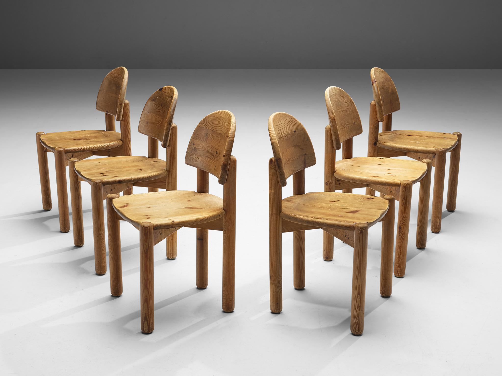 Set of Six Danish Dining Chairs in Solid Pine 2