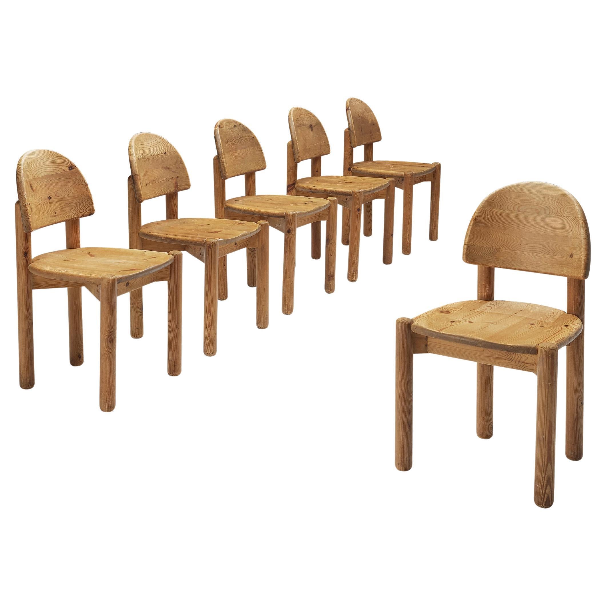 Set of Six Danish Dining Chairs in Solid Pine