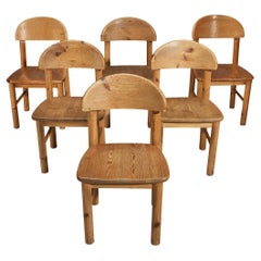 Set of Six Danish Dining Chairs in Solid Pine