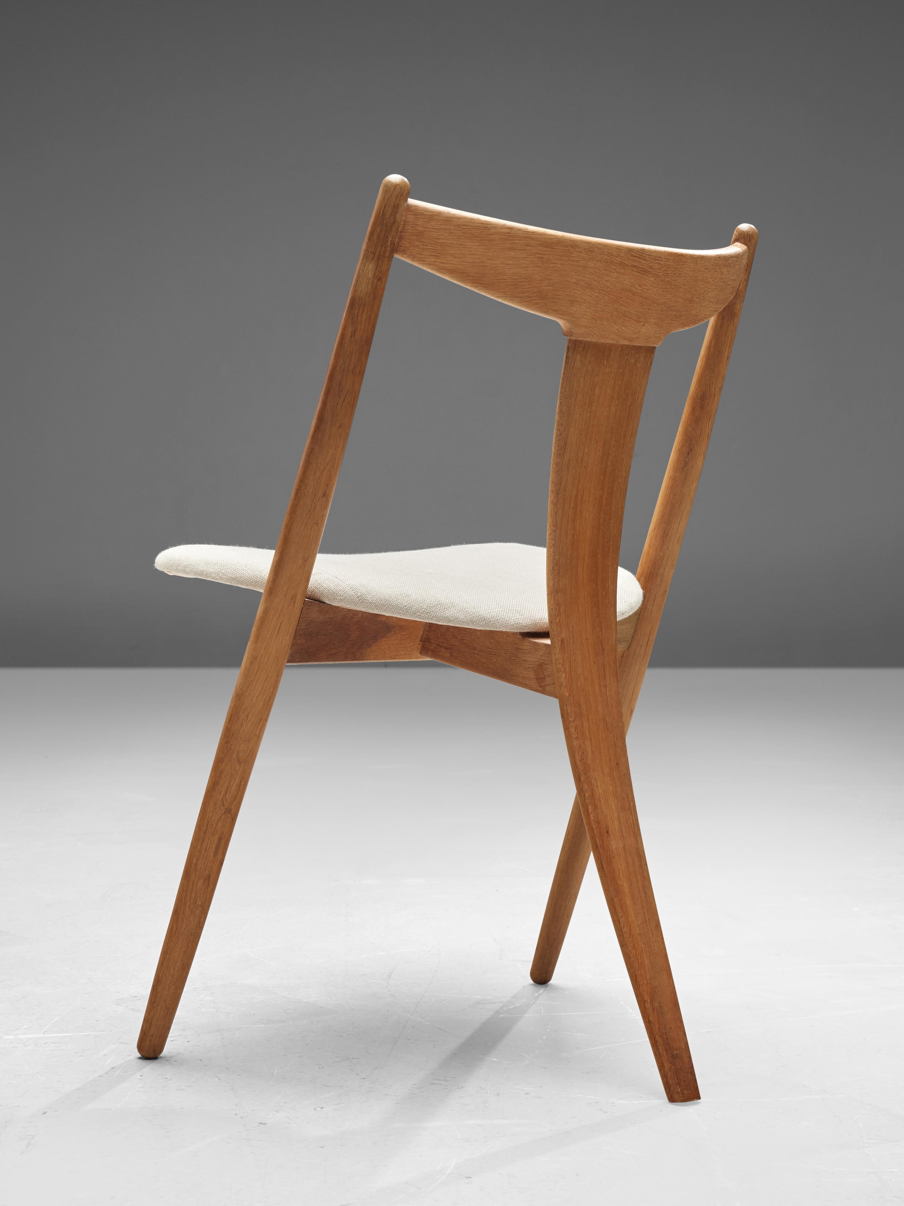 Scandinavian Modern Set of Six Danish Dining Chairs in Teak and Oak