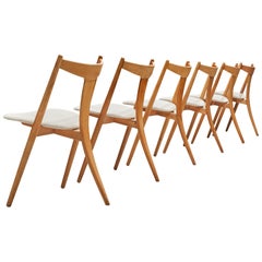 Set of Six Danish Dining Chairs in Teak and Oak