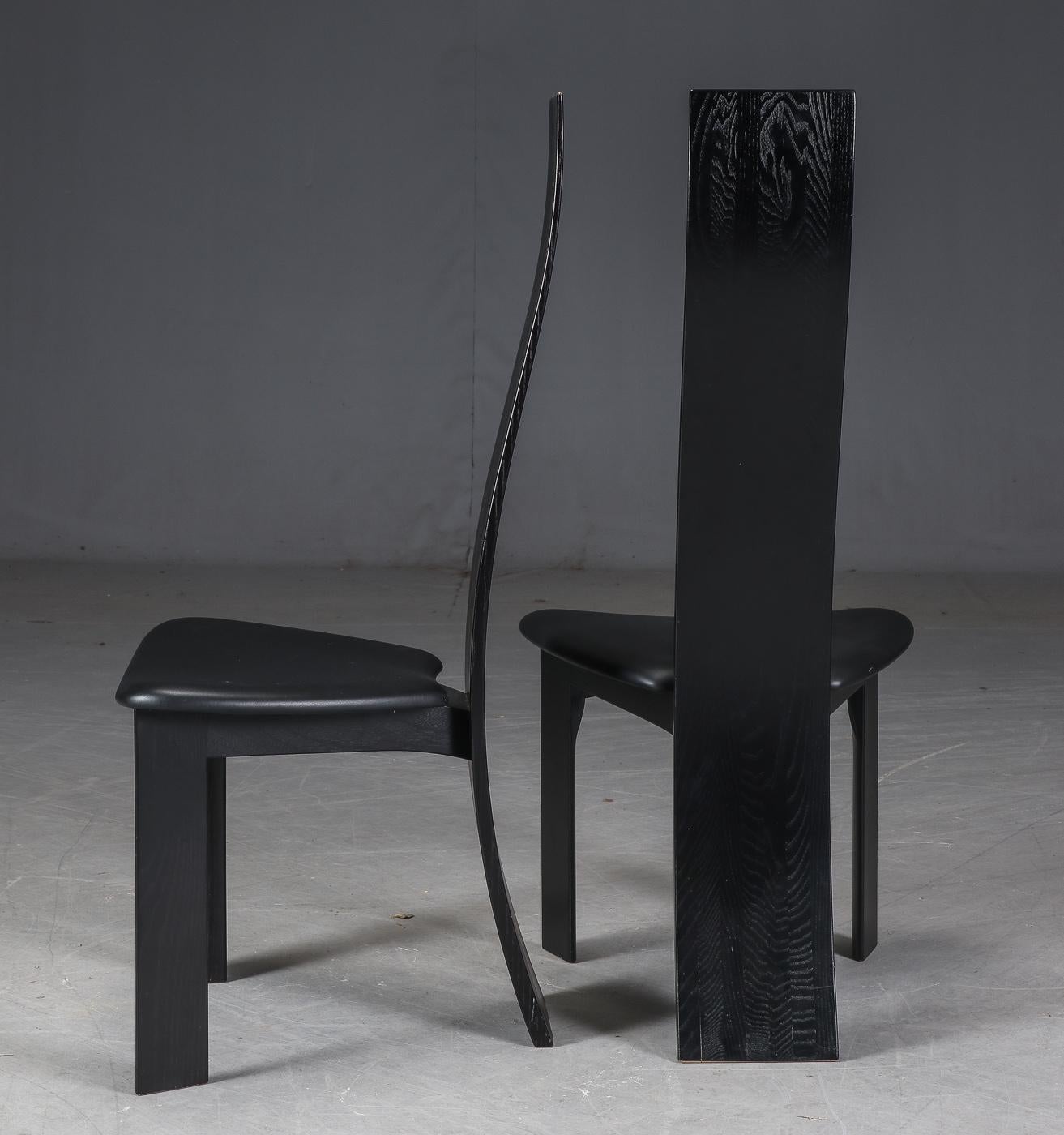 Scandinavian Modern Danish Ebonized Dining Chairs by Bob og Dries Van Den Berghe