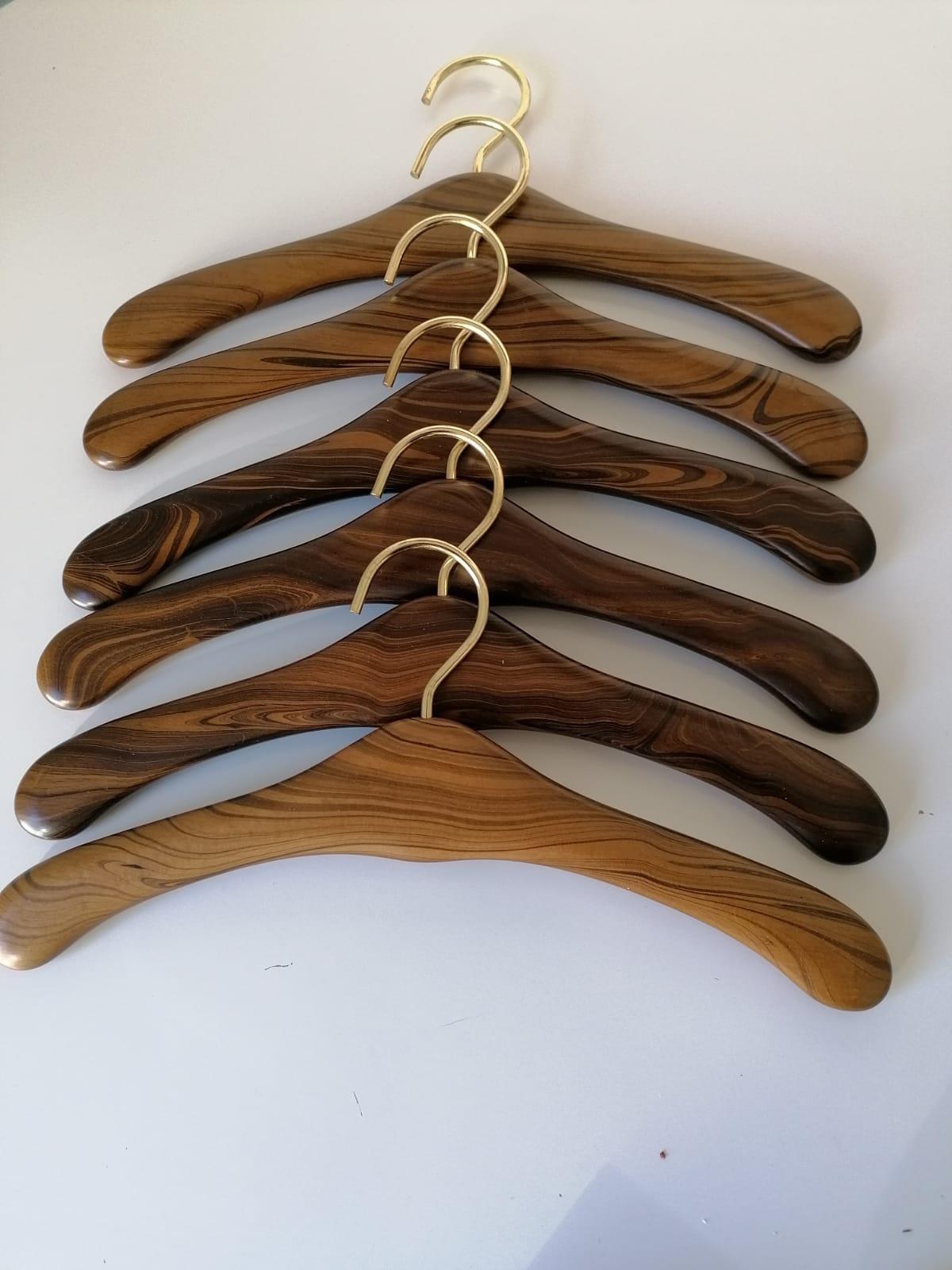 Mid-20th Century Set of Six Danish Hardwood Coat Hangers For Sale
