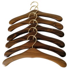 Vintage Set of Six Danish Hardwood Coat Hangers