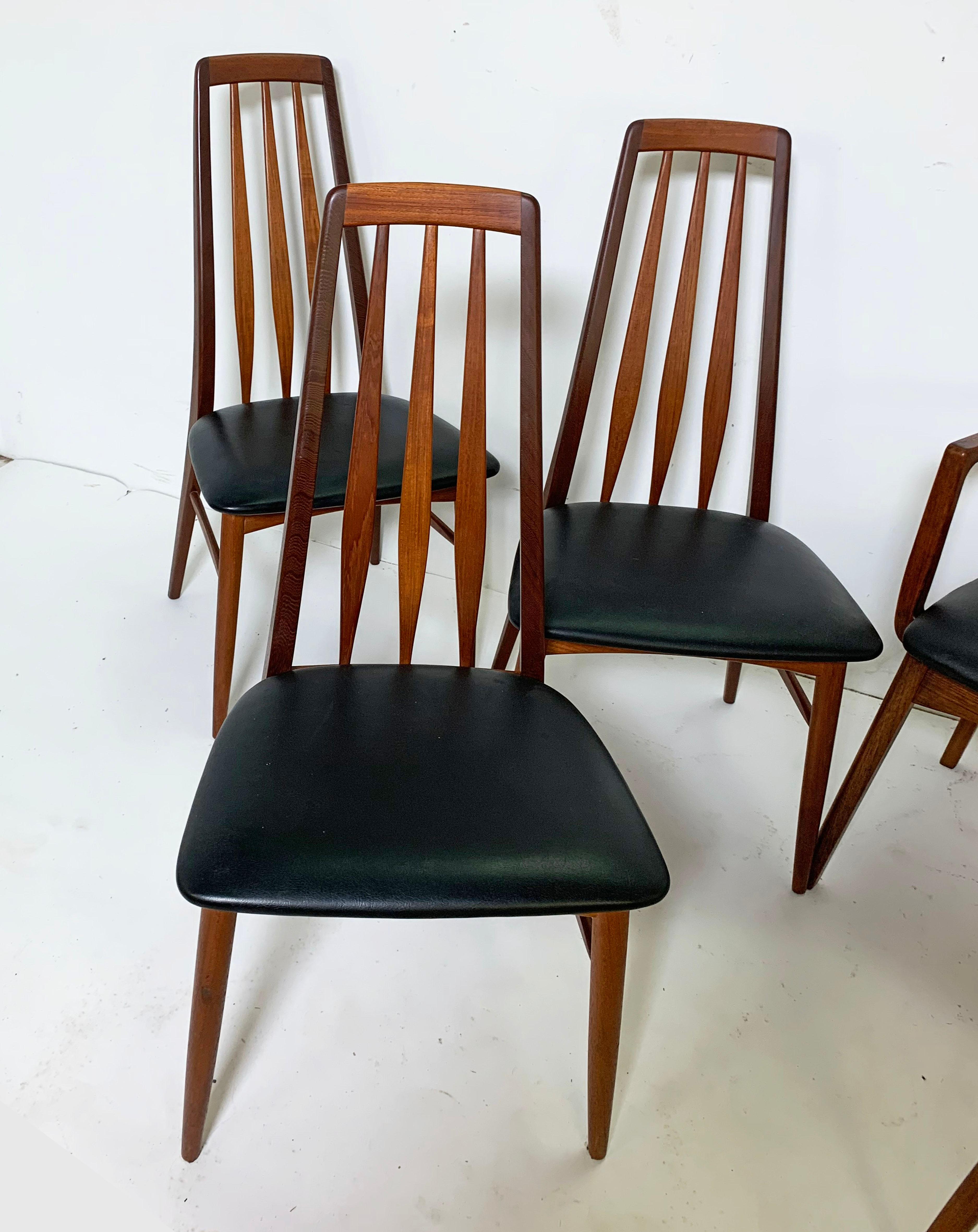 Scandinavian Modern Set of Six Danish High Back Dining Chairs, Koefoeds Hornslet 