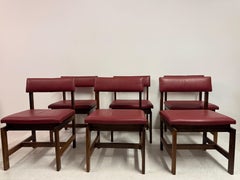 Set of Six 1960s Mid Century Danish Leather Dining Chairs